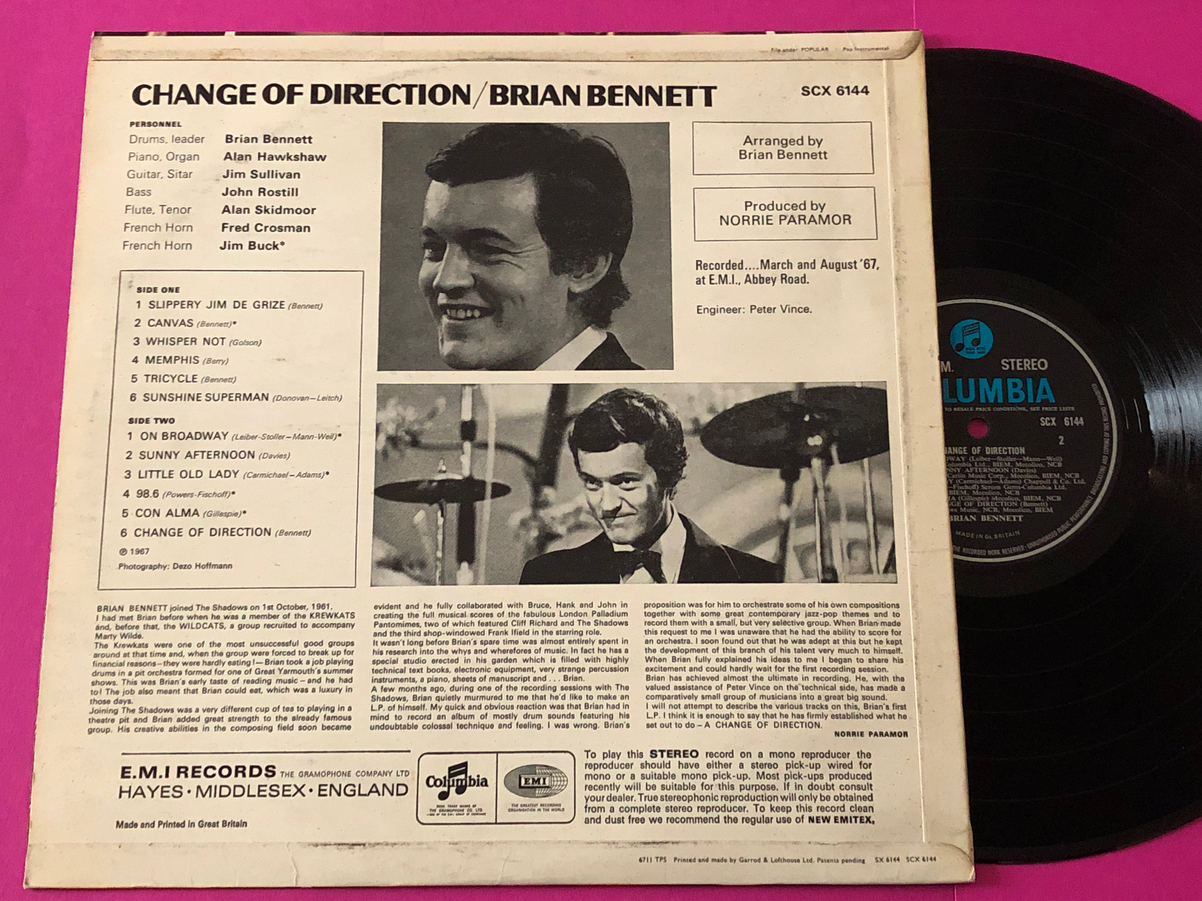 Brian Bennett : Change Of Direction (LP,Album,Stereo)