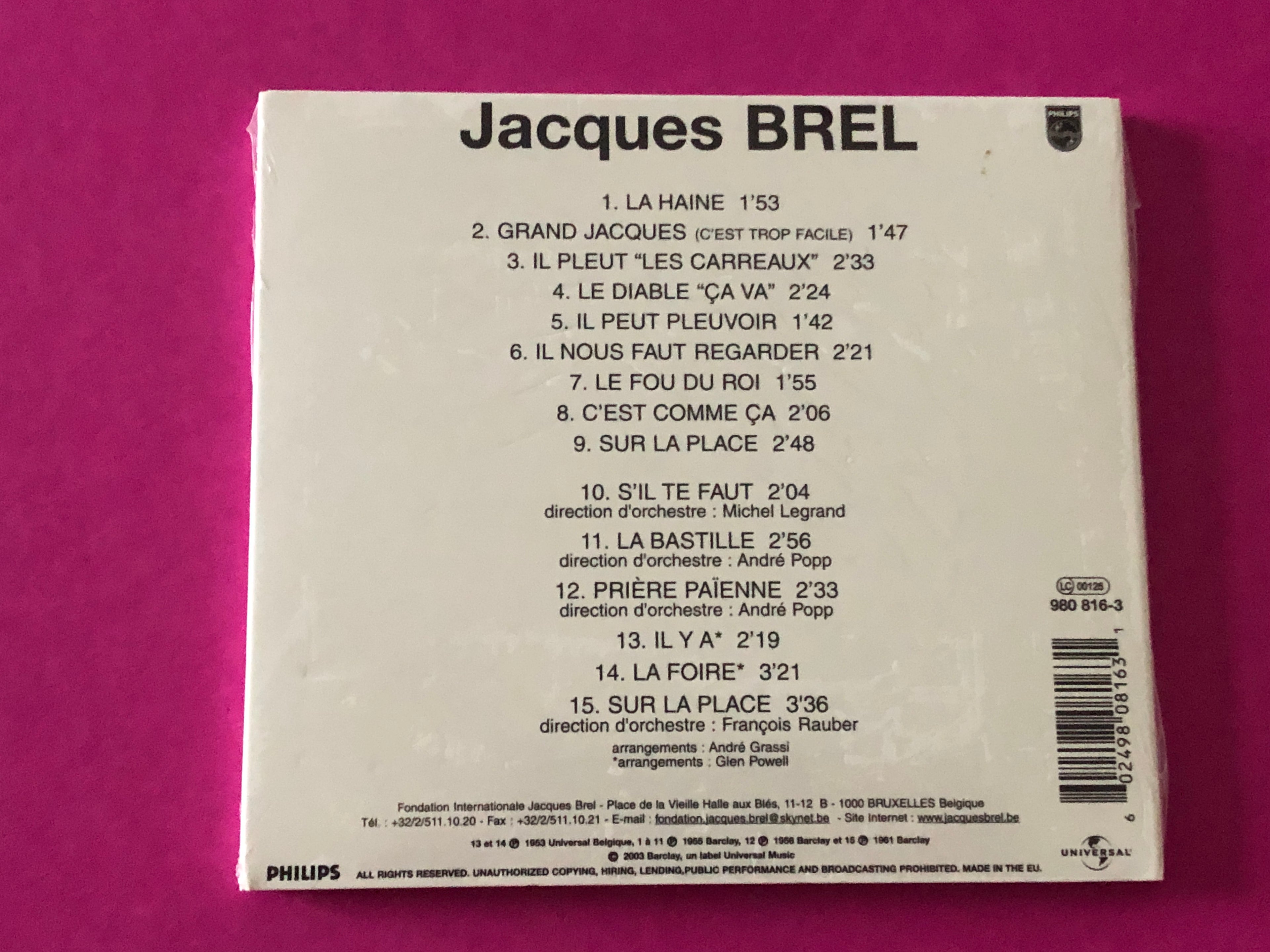 Jacques Brel : Grand Jacques (Reissue,Remastered)