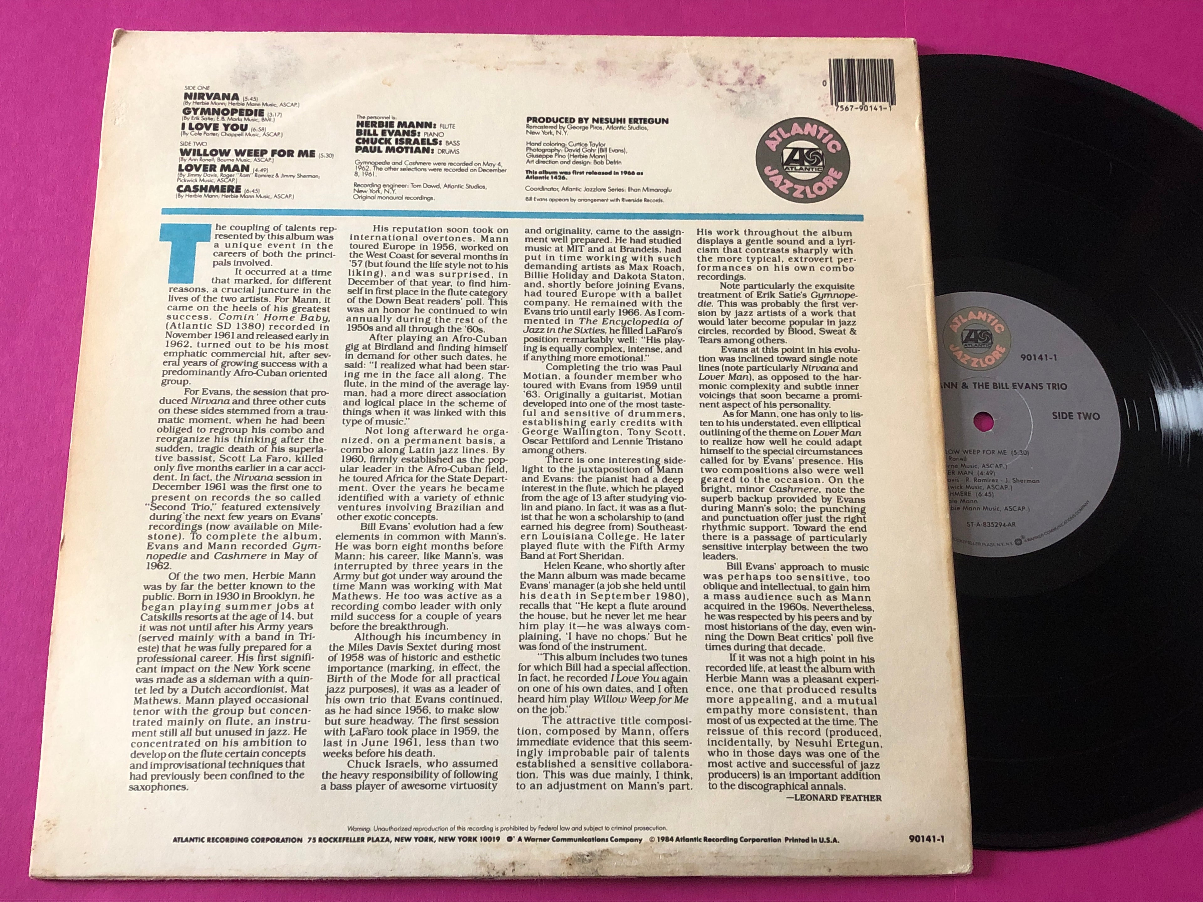 Herbie Mann & Bill Evans Trio, The : Nirvana (LP,Album,Mono,Reissue)