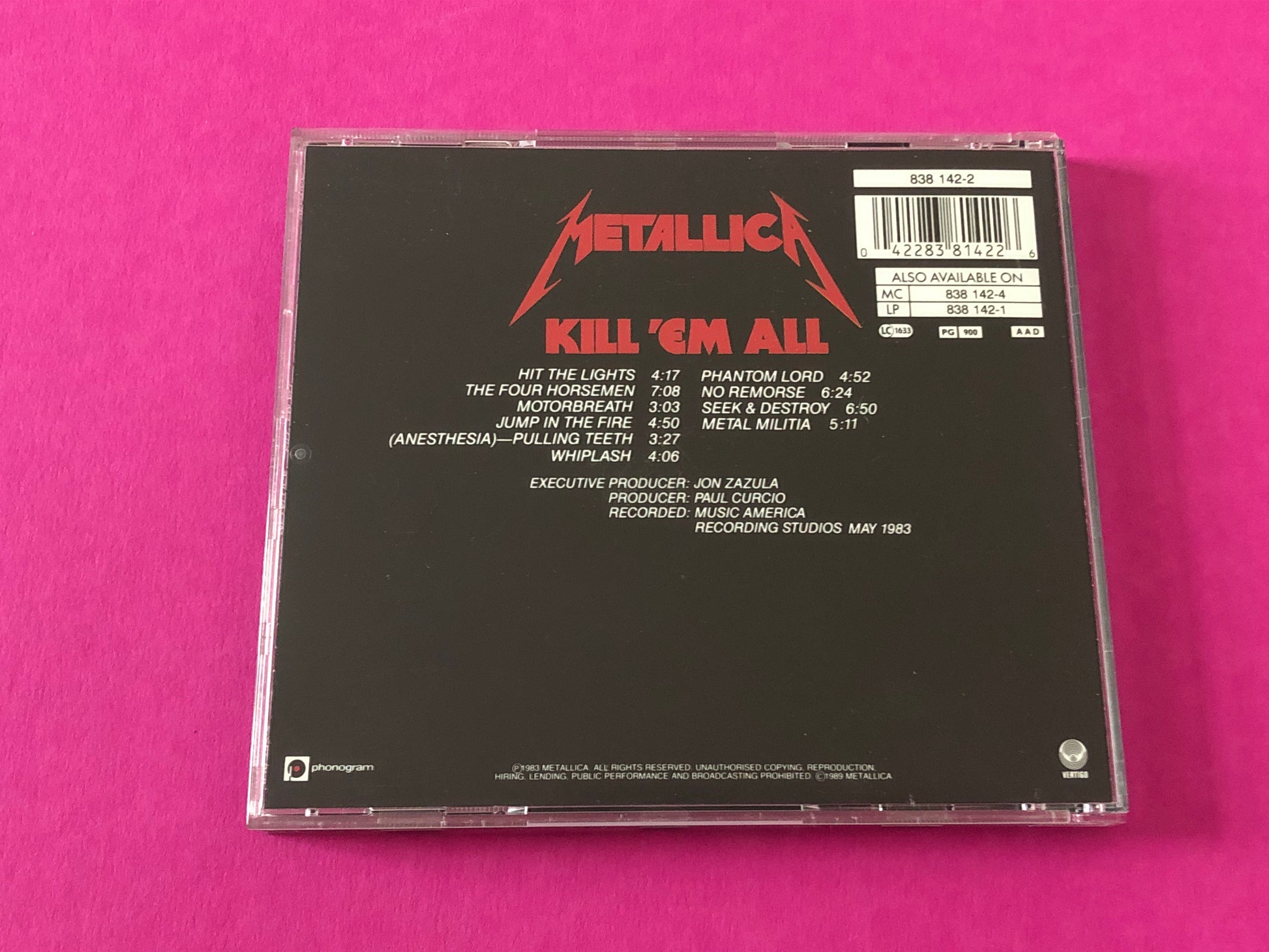Metallica : Kill 'Em All (Album,Reissue,Repress)