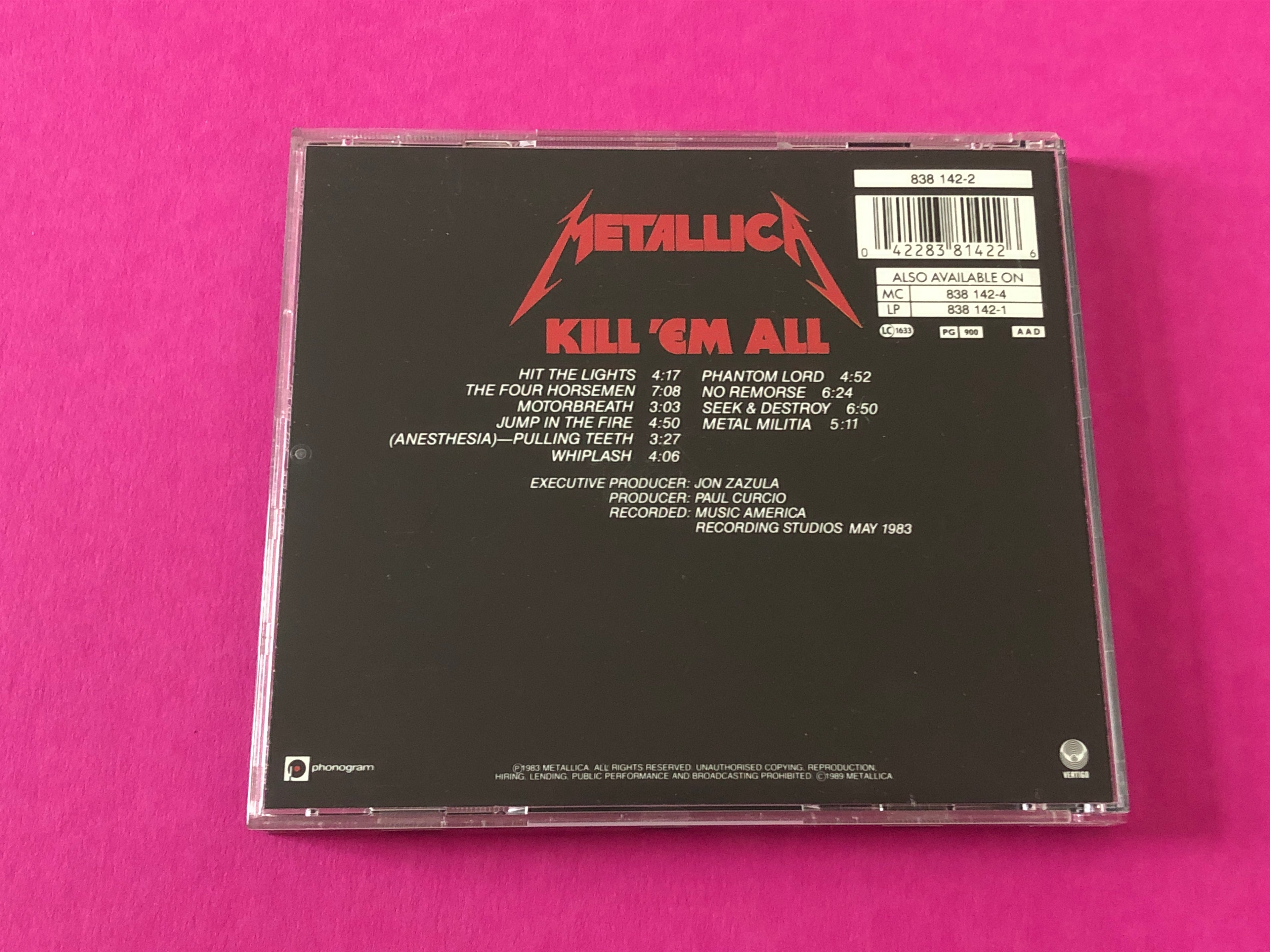Metallica : Kill 'Em All (Album,Reissue,Repress)
