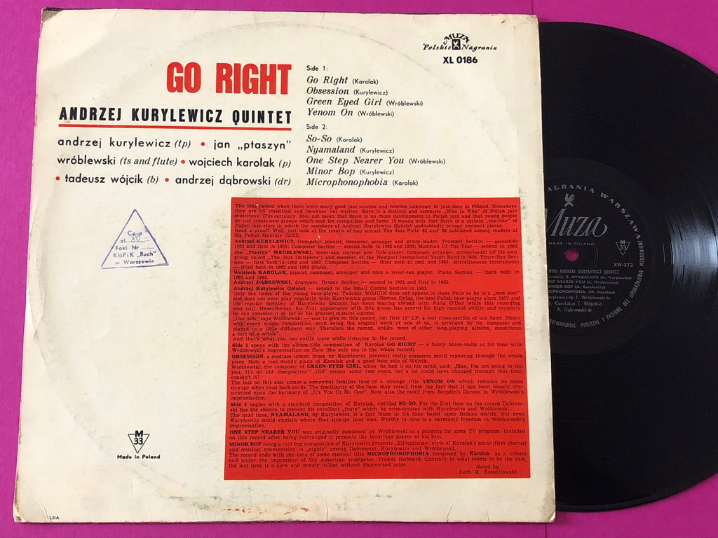 Andrzej Kurylewicz Quintet : Go Right (LP,Album,Mono)