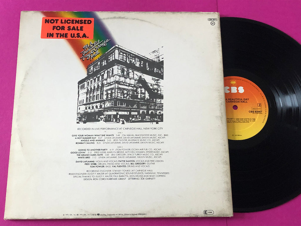 It's A Beautiful Day : At Carnegie Hall (LP,Album,Reissue)