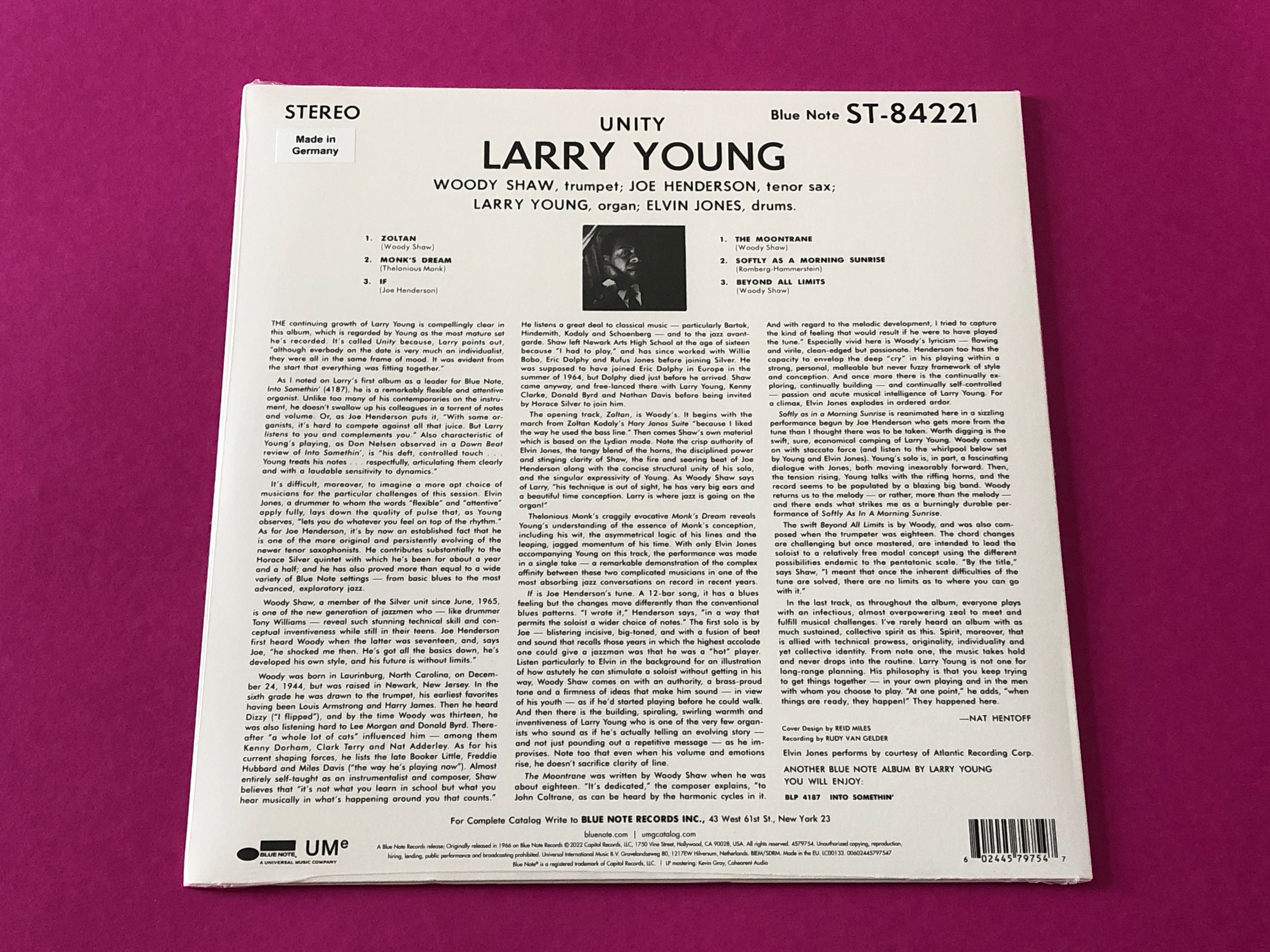 Larry Young : Unity (LP,Album,Reissue,Stereo)