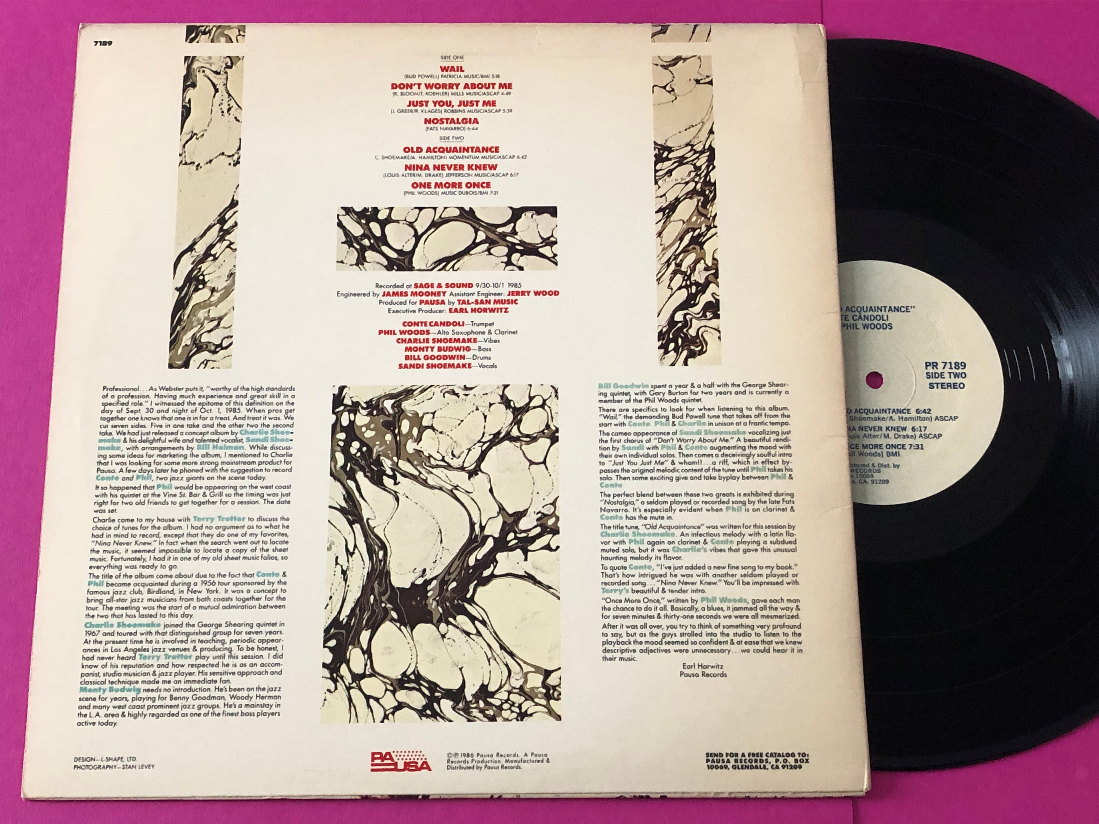 Conte Candoli With Phil Woods : Old Acquaintance (LP,Stereo)