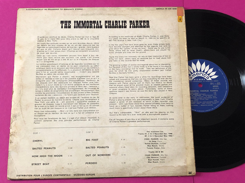 Charlie Parker : The Immortal Charlie Parker (LP,Compilation,Stereo)