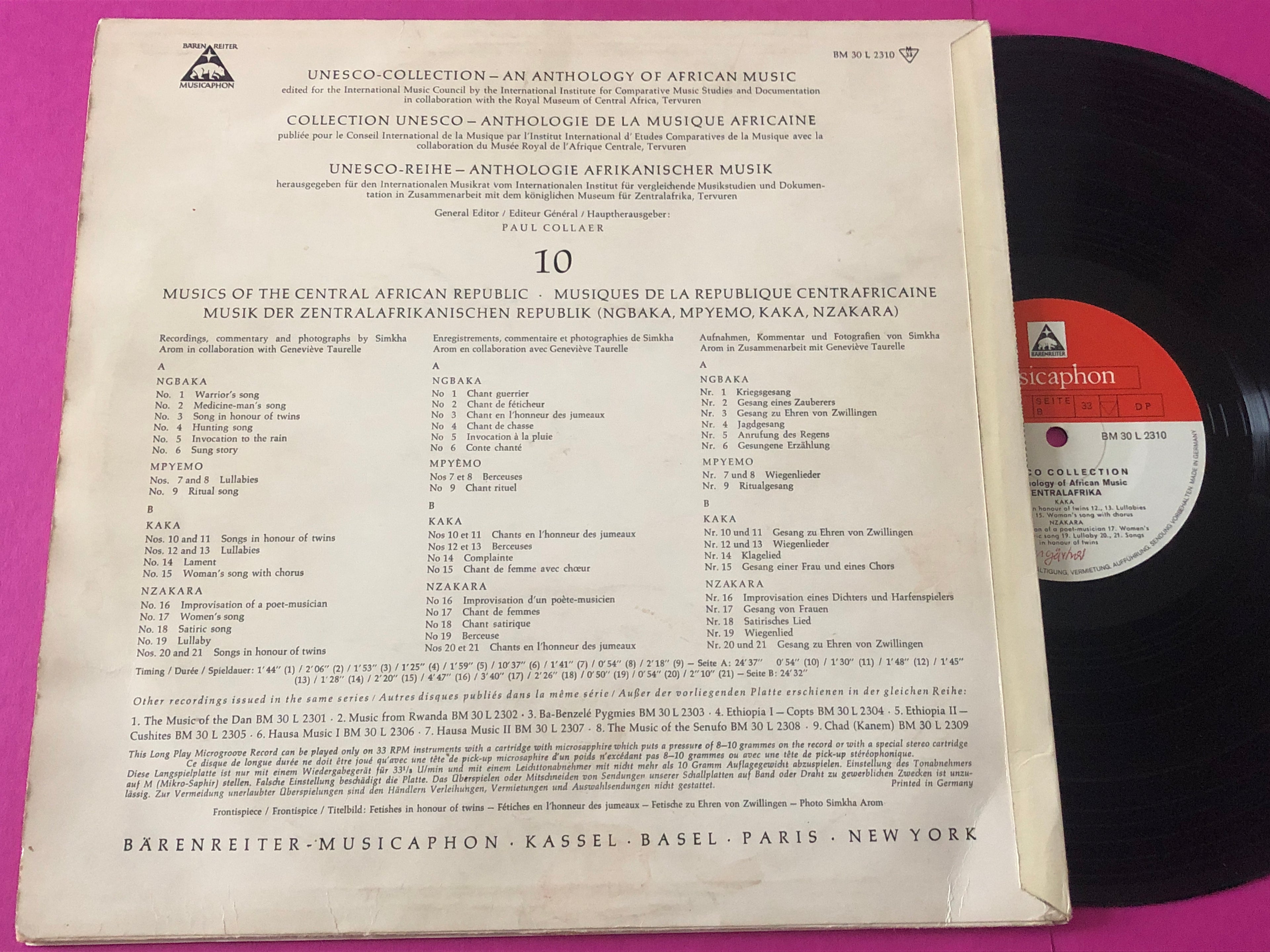 Various : Central African Republic (LP,Album,Reissue,Mono)