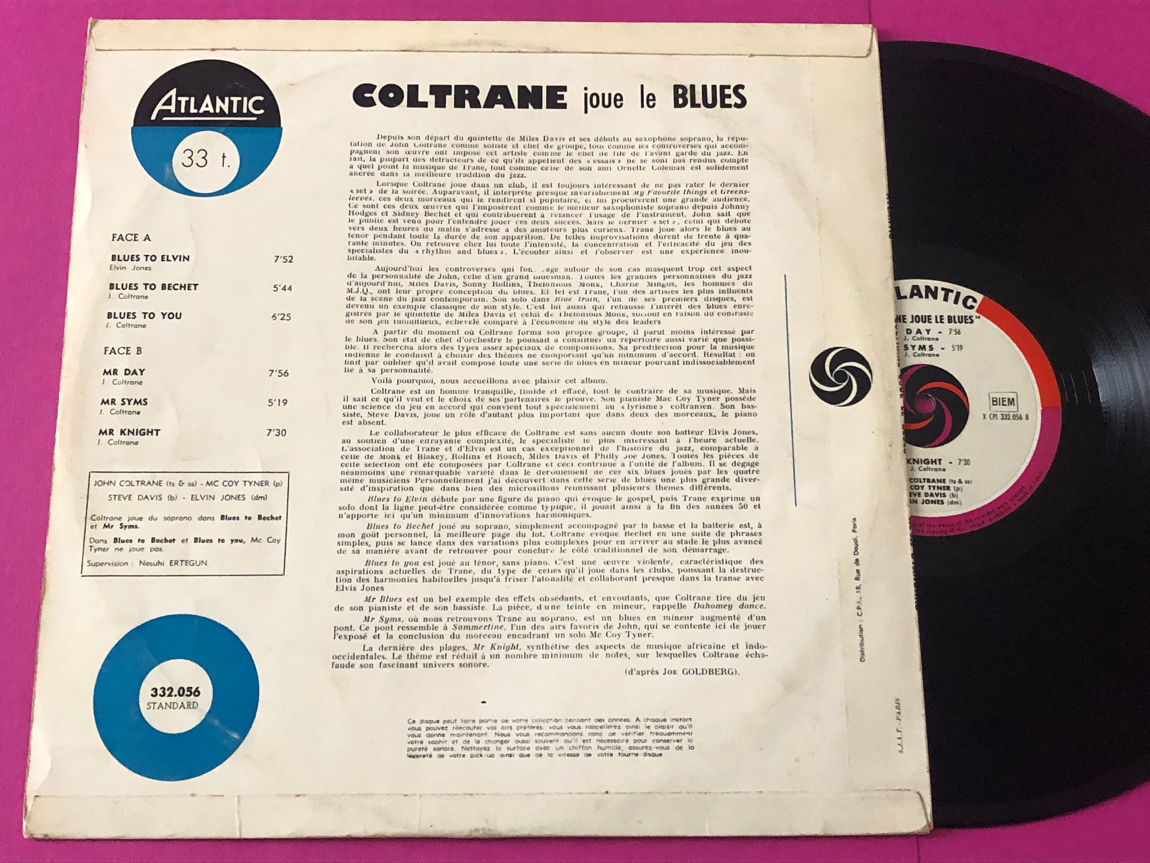 John Coltrane : Coltrane Joue Le Blues (LP,Album,Mono)