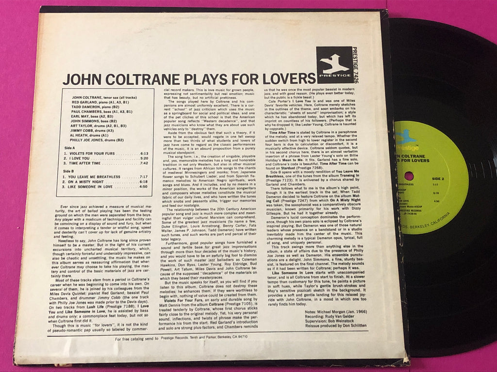 John Coltrane : John Coltrane Plays For Lovers (LP,Compilation,Remastered,Repress,Stereo)