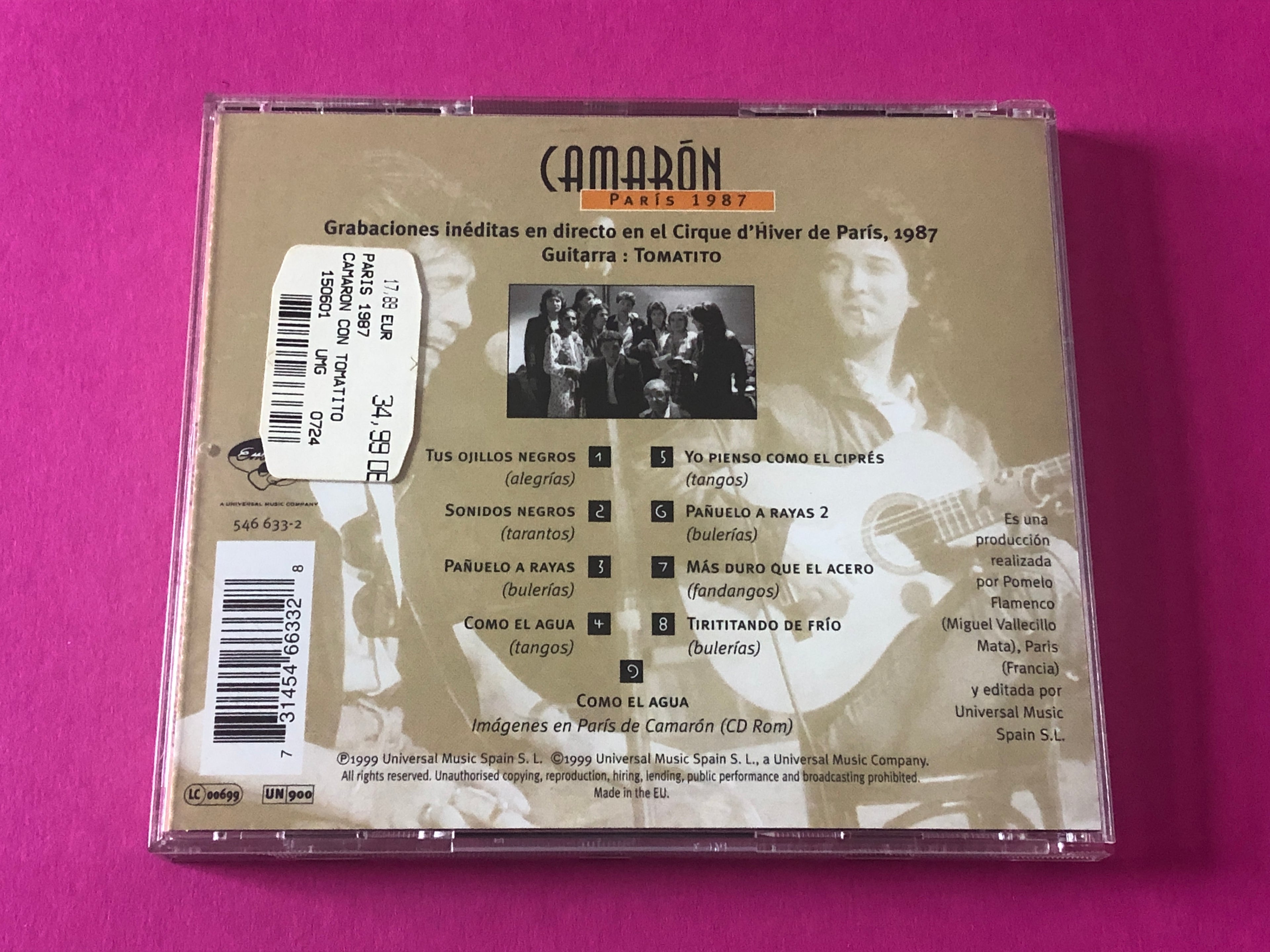 El Camarón De La Isla Con Tomatito : París 1987 (Album,Enhanced)