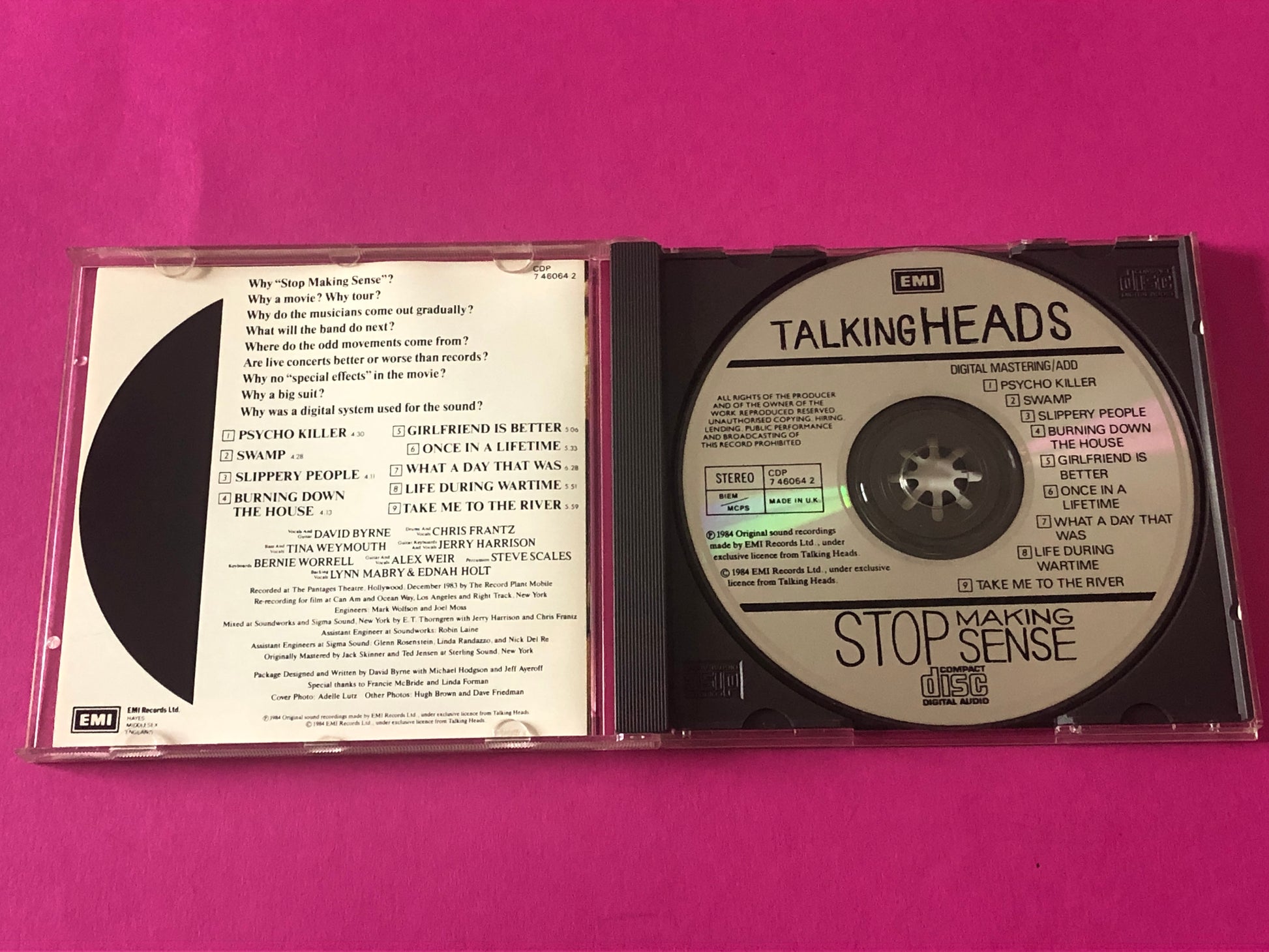 Talking Heads : Stop Making Sense (Album,Stereo)