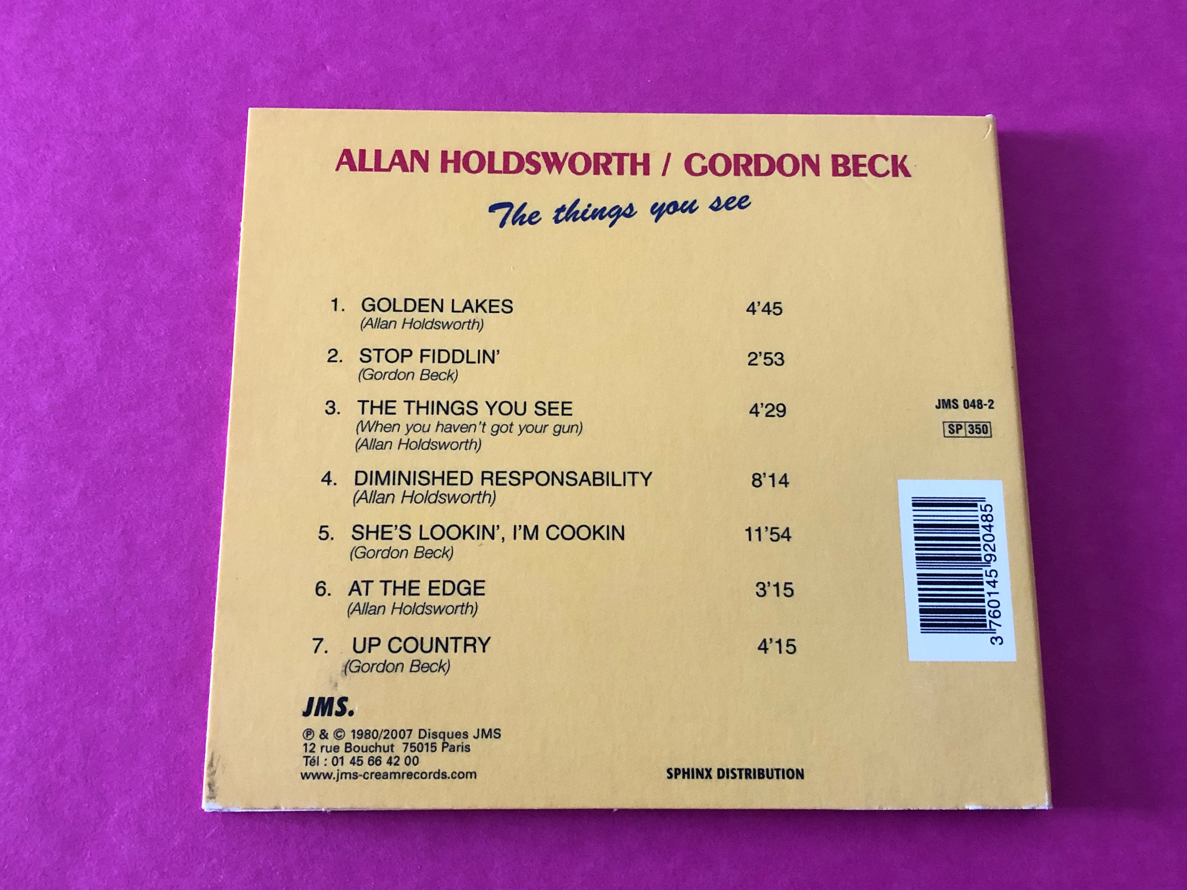 Allan Holdsworth / Gordon Beck : The Things You See  (Album,Reissue)