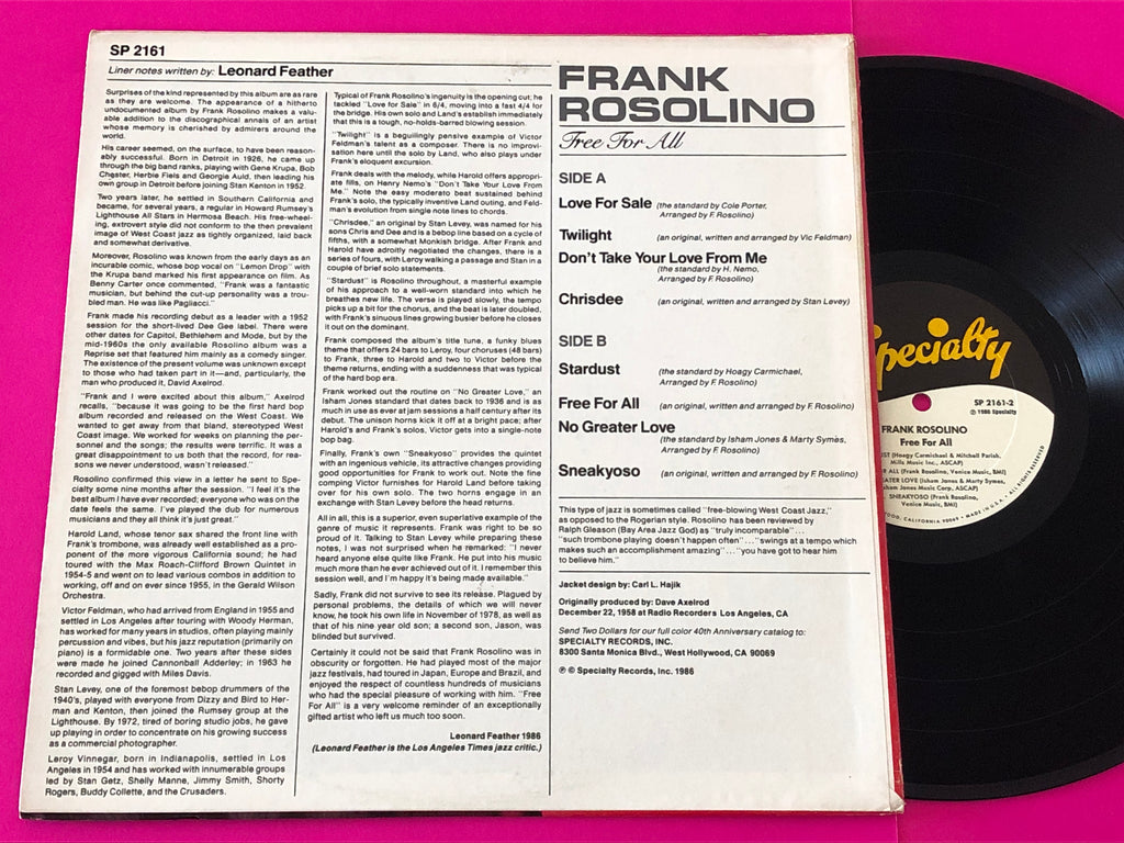 Frank Rosolino : Free For All (LP, Album)