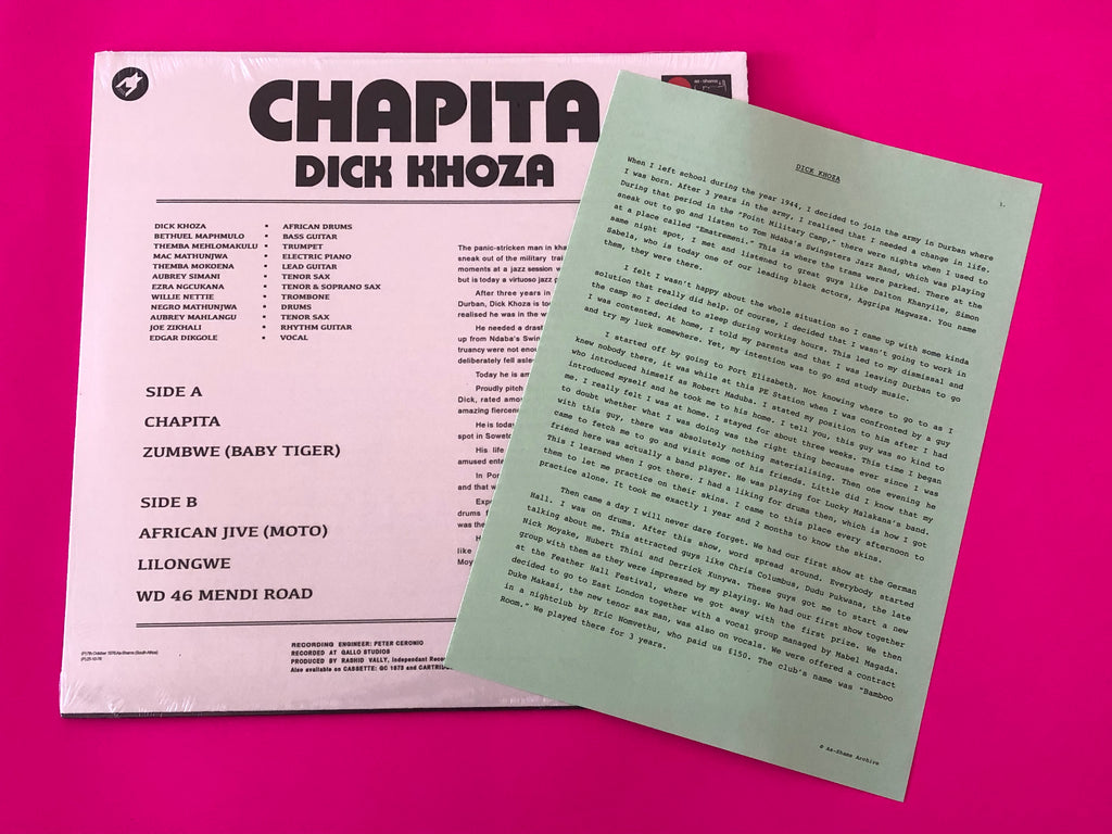 Dick Khoza : Chapita (LP, Album, Ltd, RE, RM, Red)