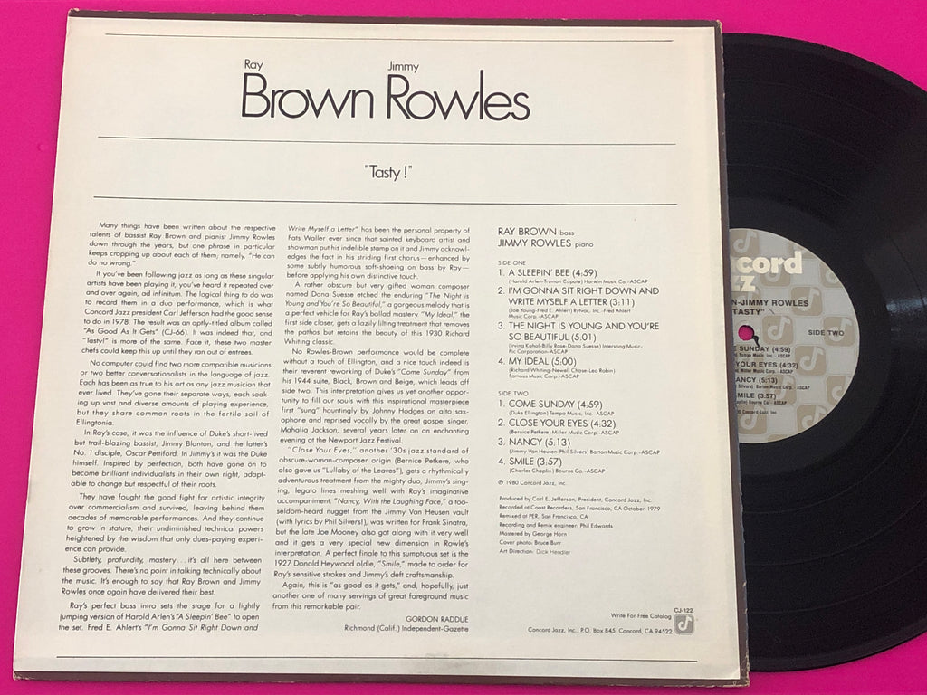 Ray Brown and Jimmy Rowles : Tasty! (LP)