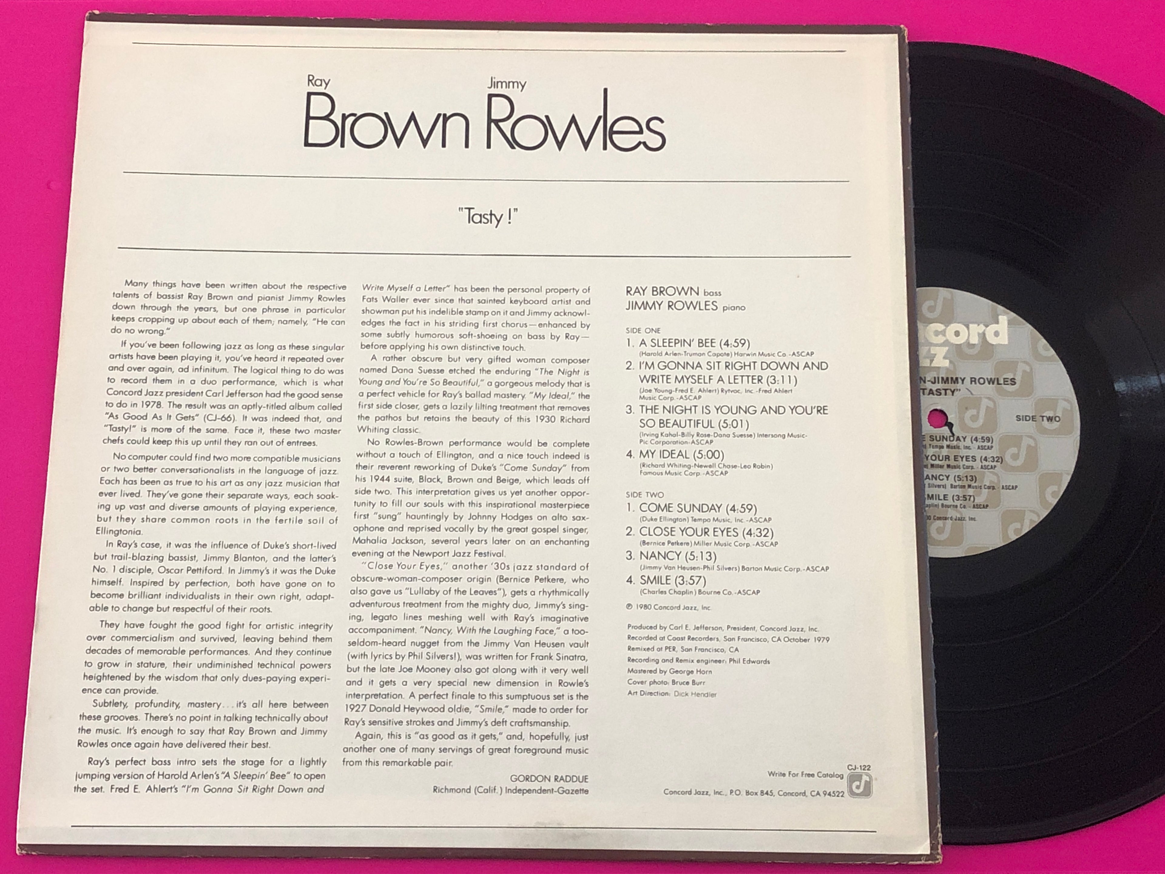 Ray Brown and Jimmy Rowles : Tasty! (LP)