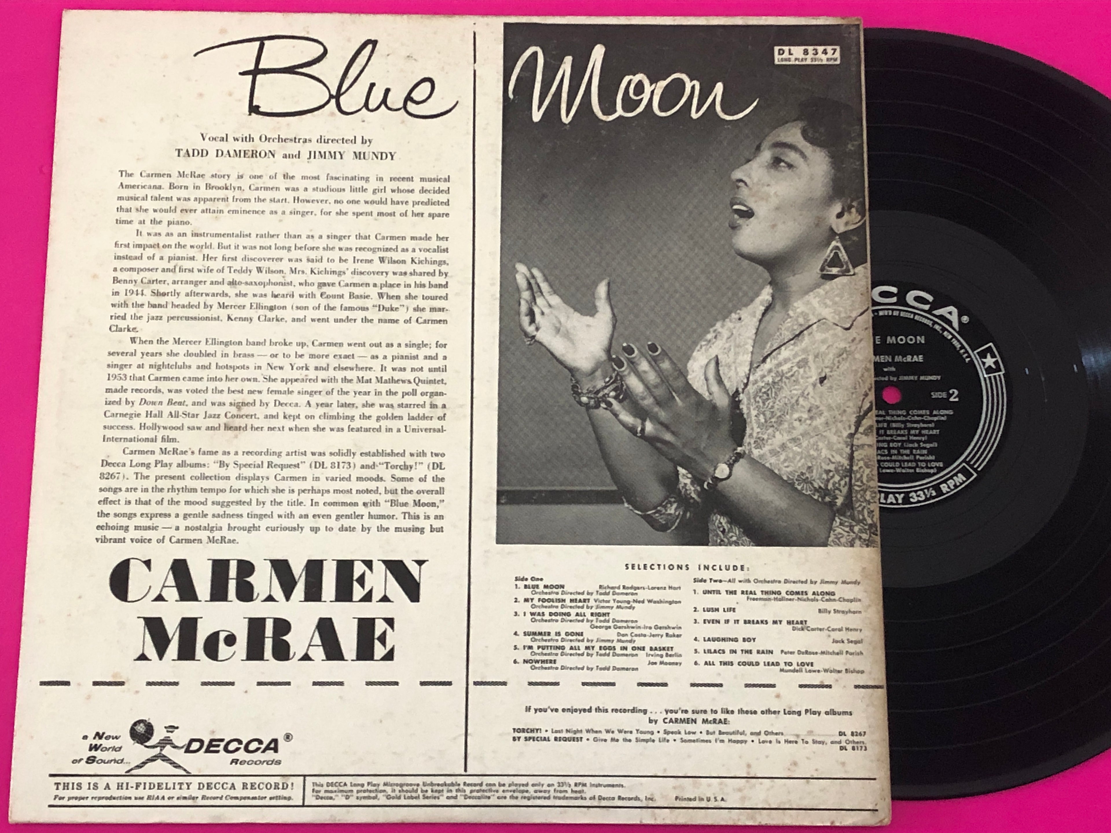 Carmen McRae : Blue Moon (LP, Album, Mono)