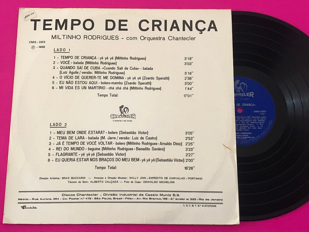 Miltinho Rodrigues, Orquestra Chantecler : Tempo De Criança (LP, Album)