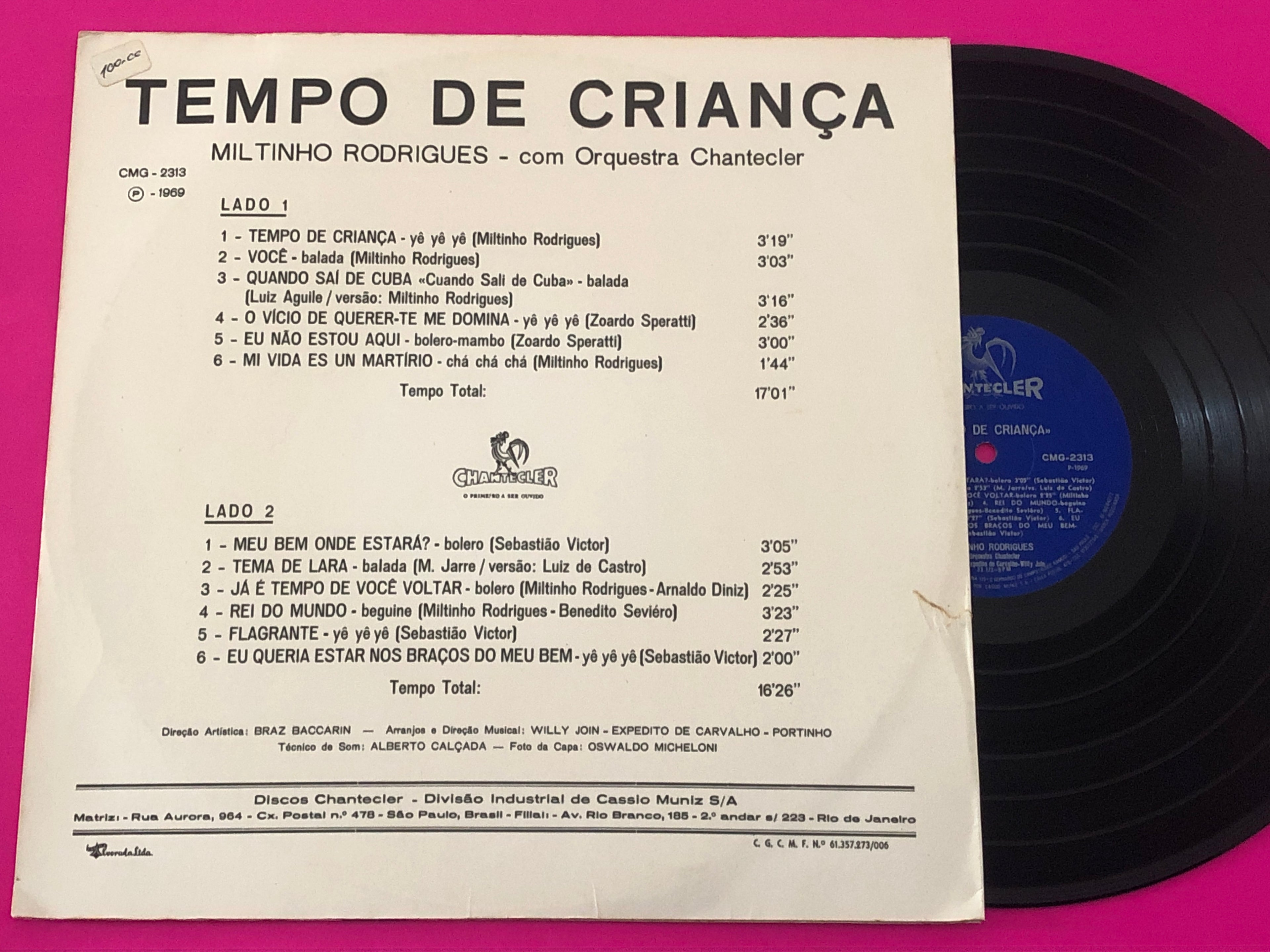 Miltinho Rodrigues, Orquestra Chantecler : Tempo De Criança (LP, Album)