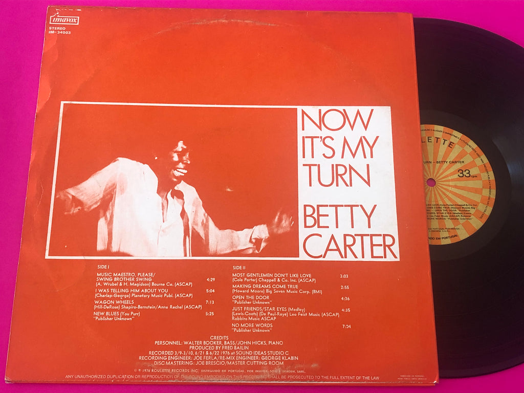 Betty Carter : Now It's My Turn (LP, Album)