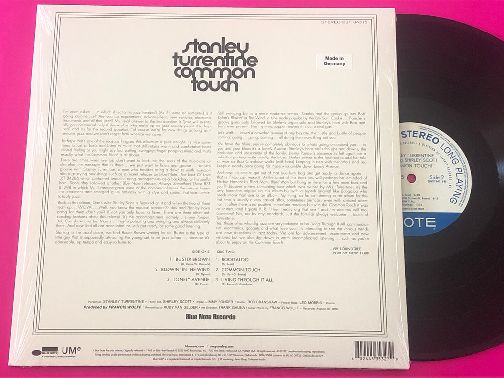 Stanley Turrentine Featuring Shirley Scott : Common Touch (LP, Album, RE, 180)