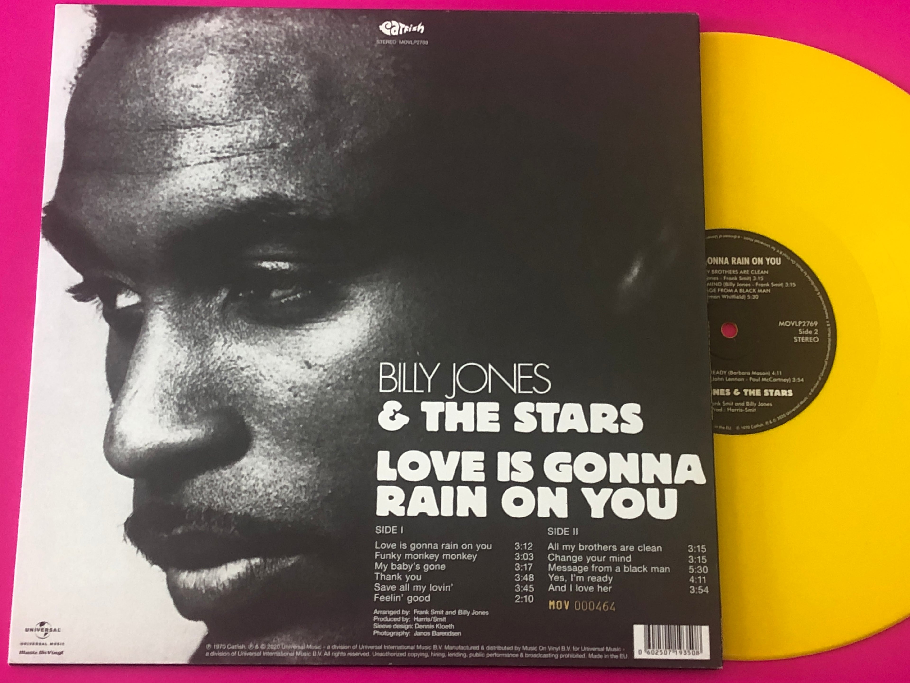 Billy Jones (3) & The Twinkle Stars : Love Is Gonna Rain On You (LP, Album, RSD, Ltd, Num, RE, Yel)