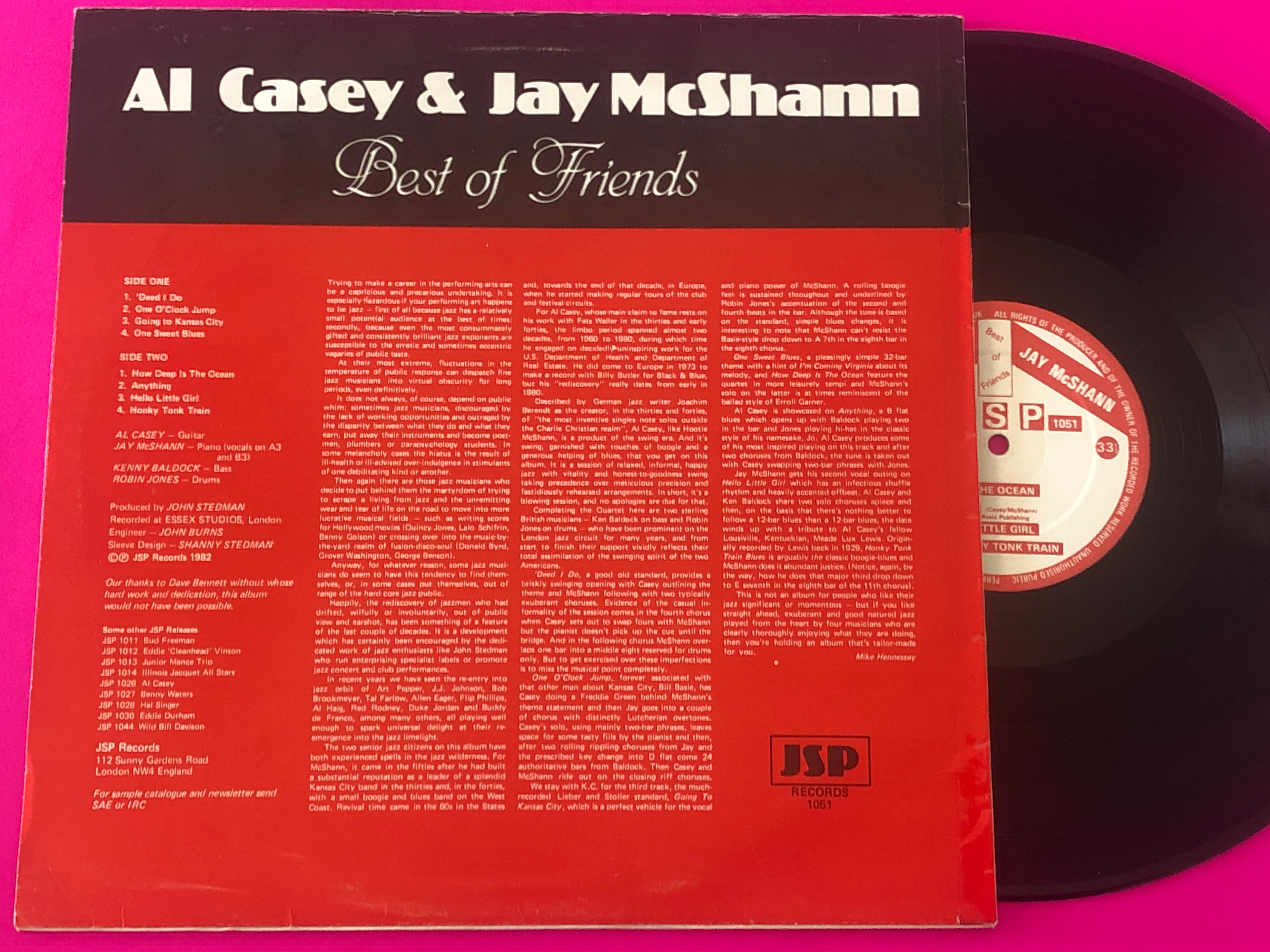 Al Casey & Jay McShann : Best Of Friends (LP, Album)