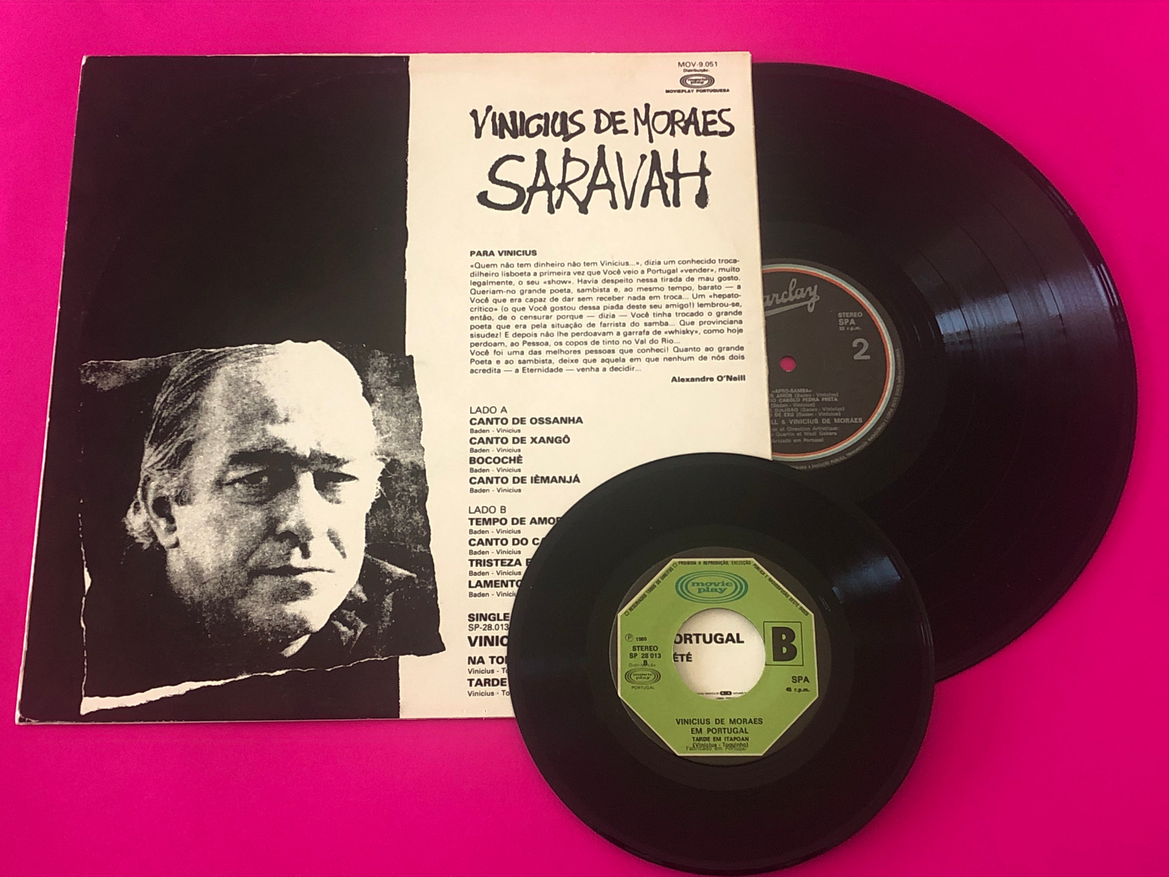 Baden Powell & Vinicius De Moraes : Saravah (LP, Album, RE, S/Edition + 7", Single)