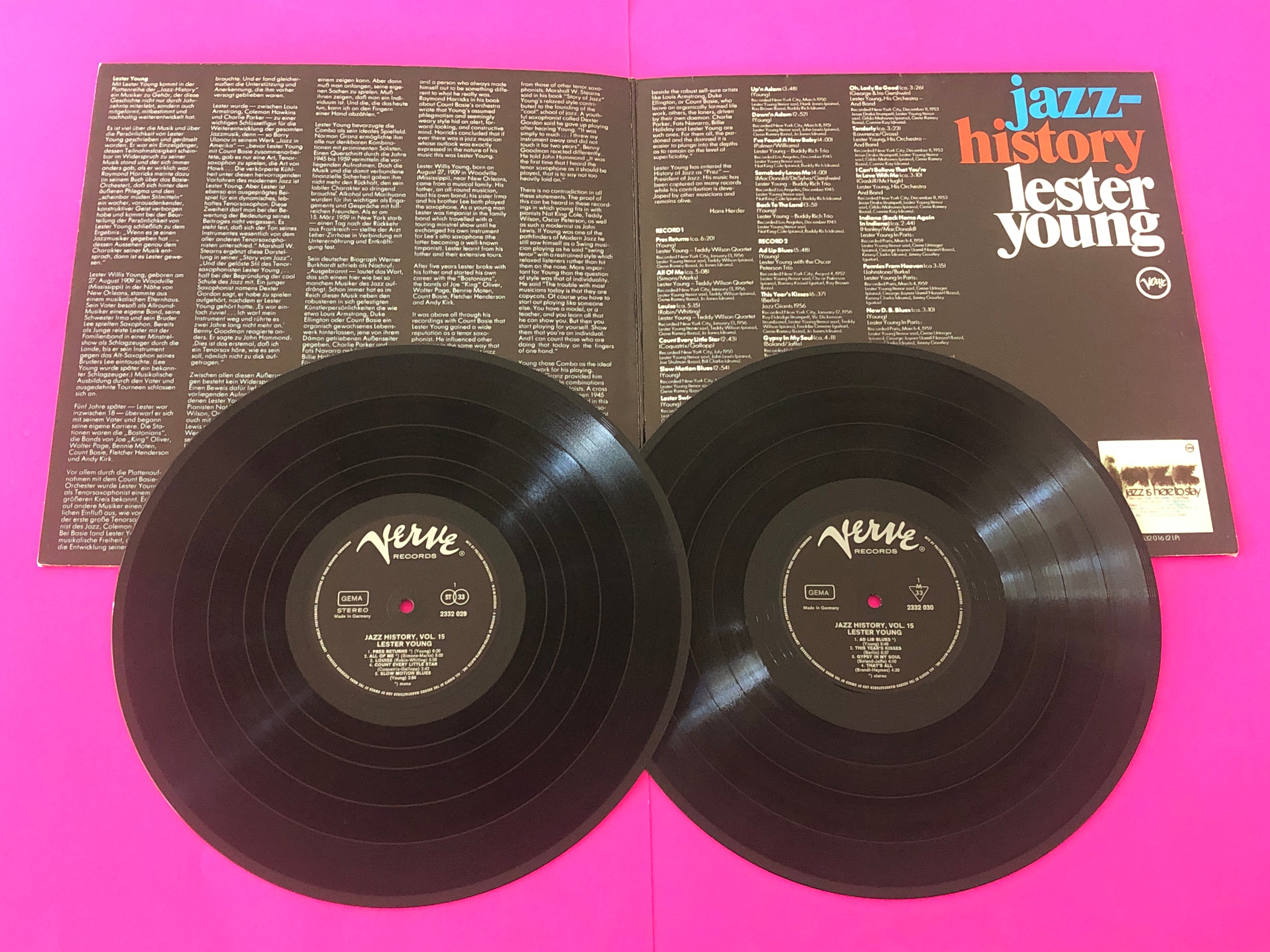 Lester Young : Jazz-History Vol. 15 (2xLP, Comp, Promo, Gat)