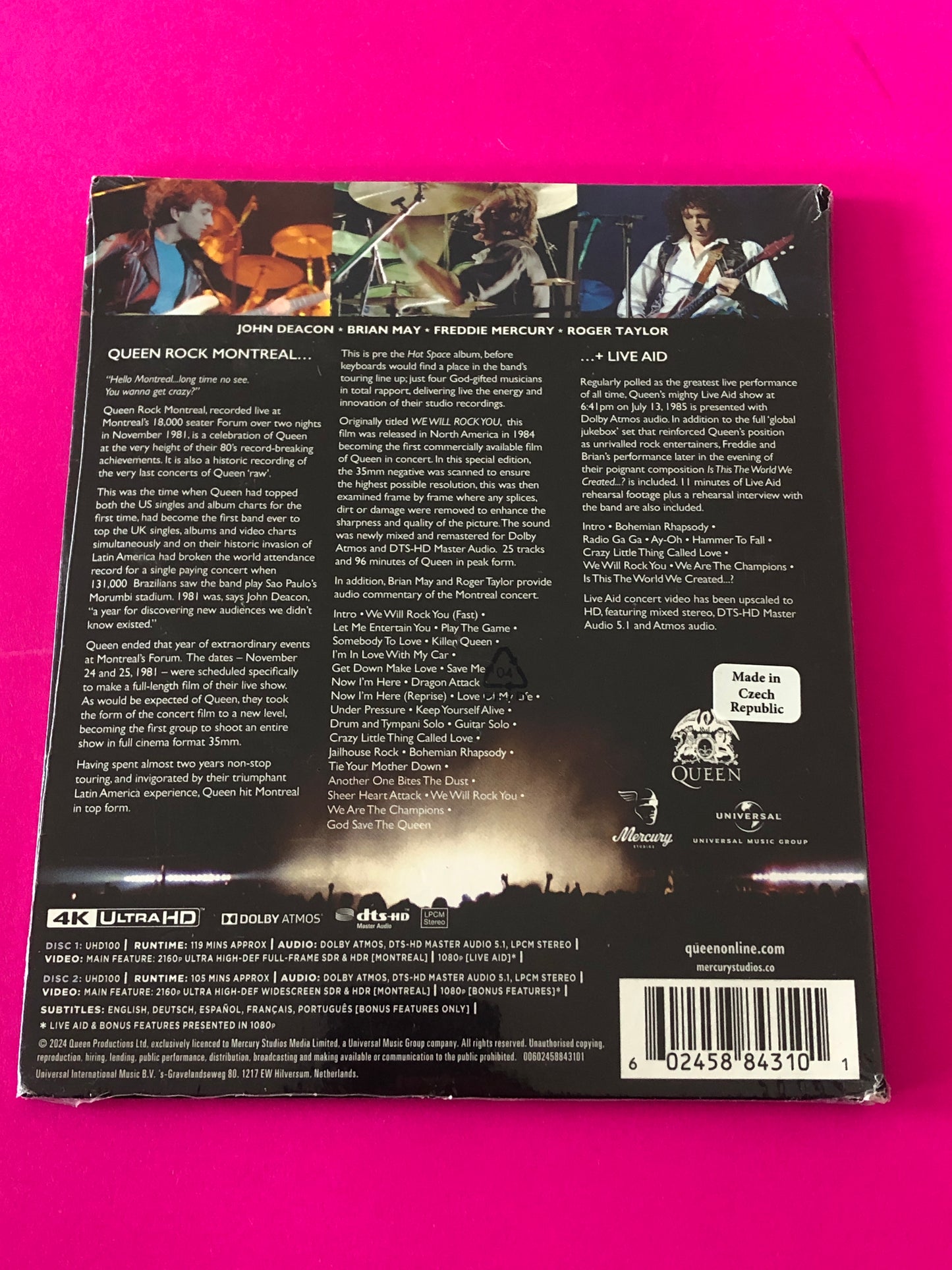 Queen : Rock Montreal + Live Aid (2xUltra HD Blu-ray, 4K, Multichannel, RE, Dol)