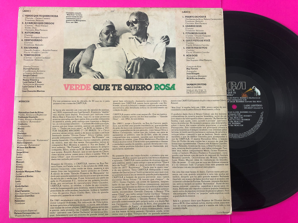 Cartola : Verde Que Te Quero Rosa (LP, Album)