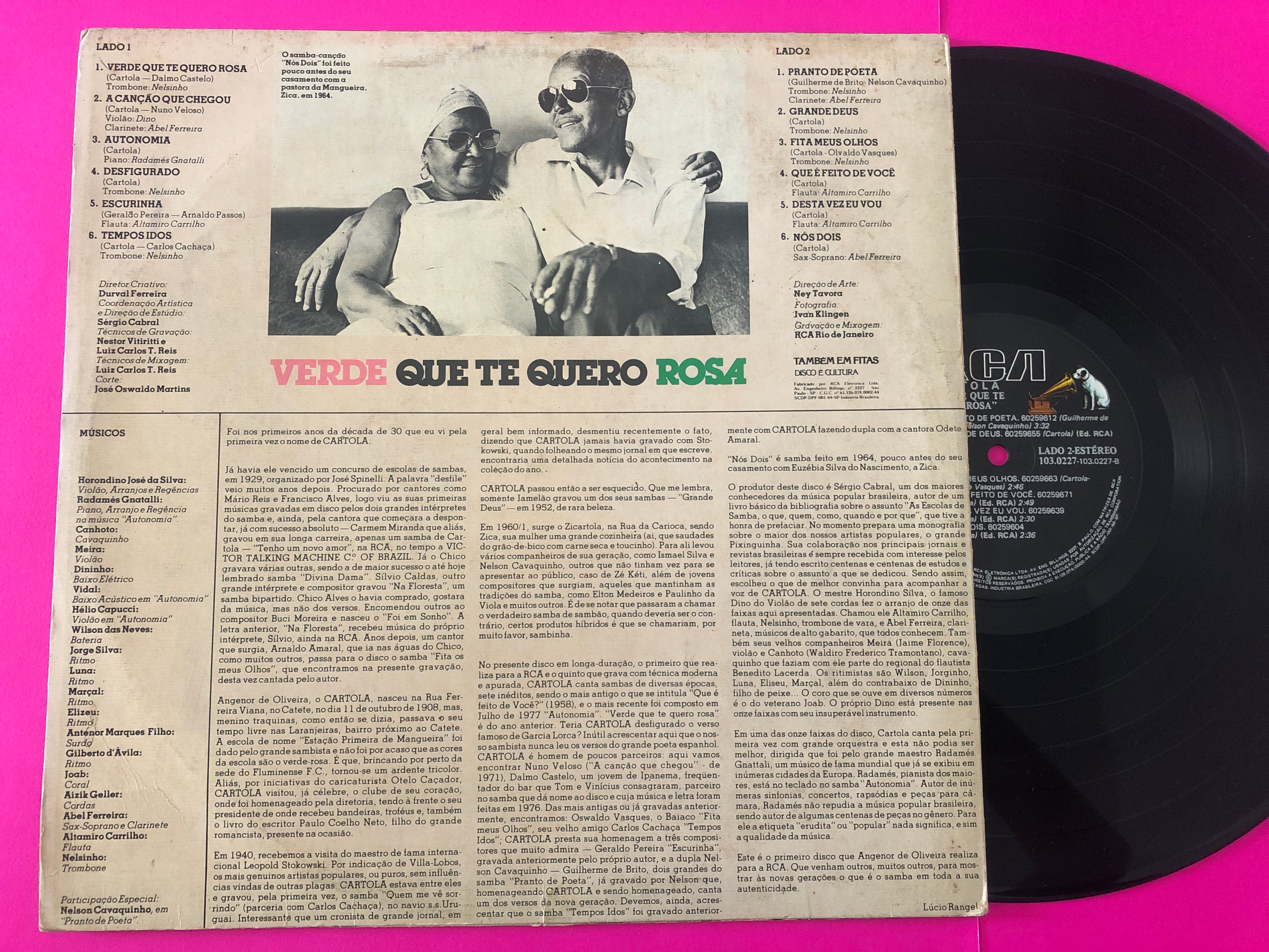 Cartola : Verde Que Te Quero Rosa (LP, Album)