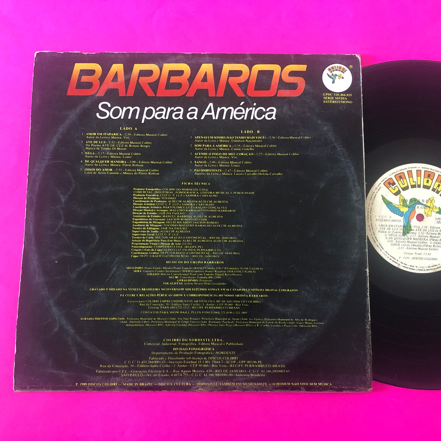 Barbaros (3) : Som Para A América (LP, Album, Mono)