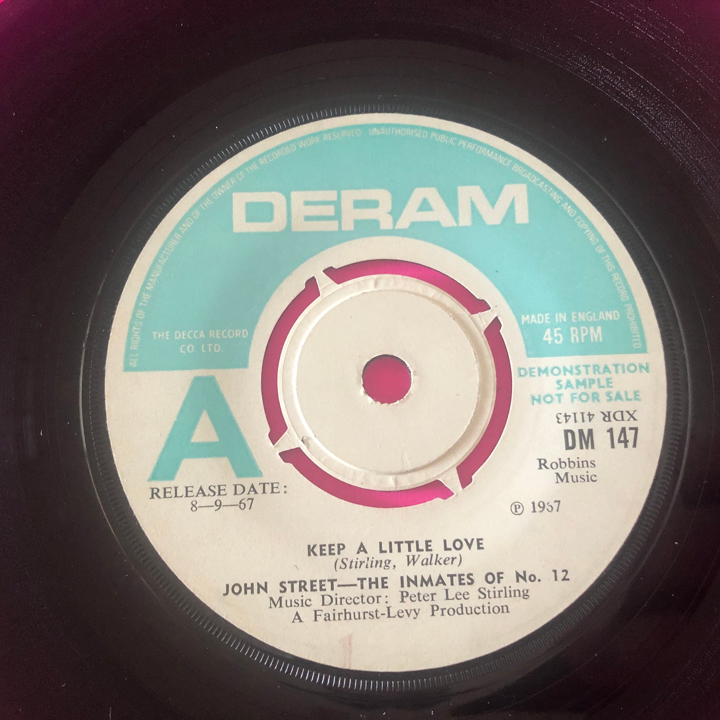 John Street - The Inmates Of No. 12 : Keep A Little Love (7", Single, Promo)