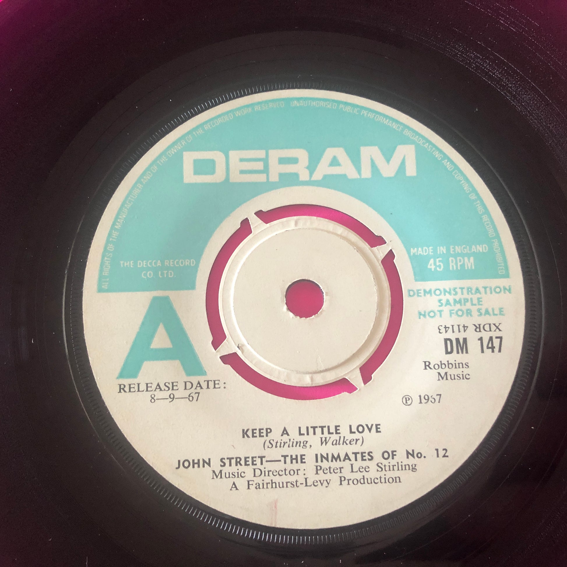 John Street - The Inmates Of No. 12 : Keep A Little Love (7", Single, Promo)
