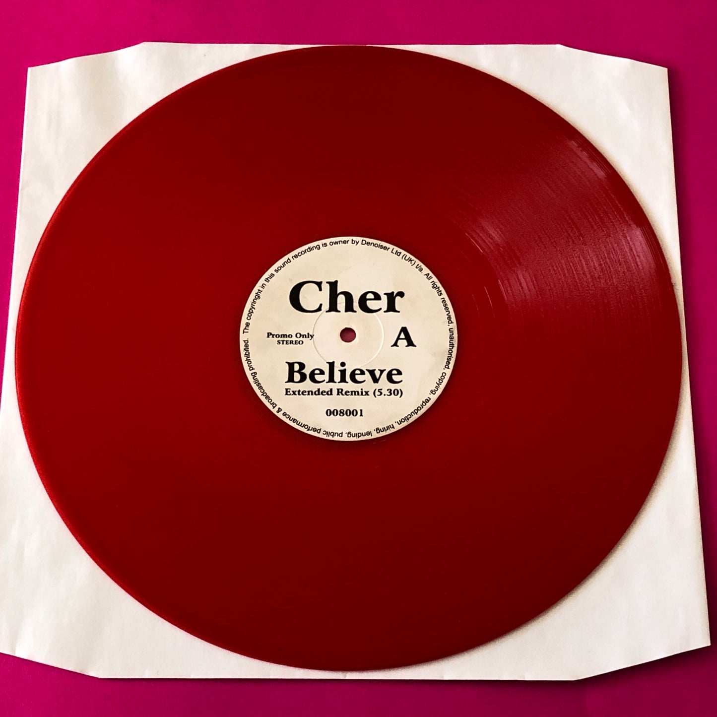 Cher : Believe (12", Promo, Red)