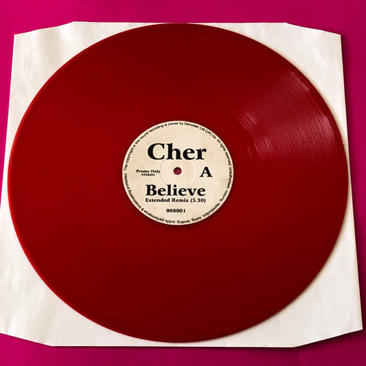 Cher : Believe (12", Promo, Red)