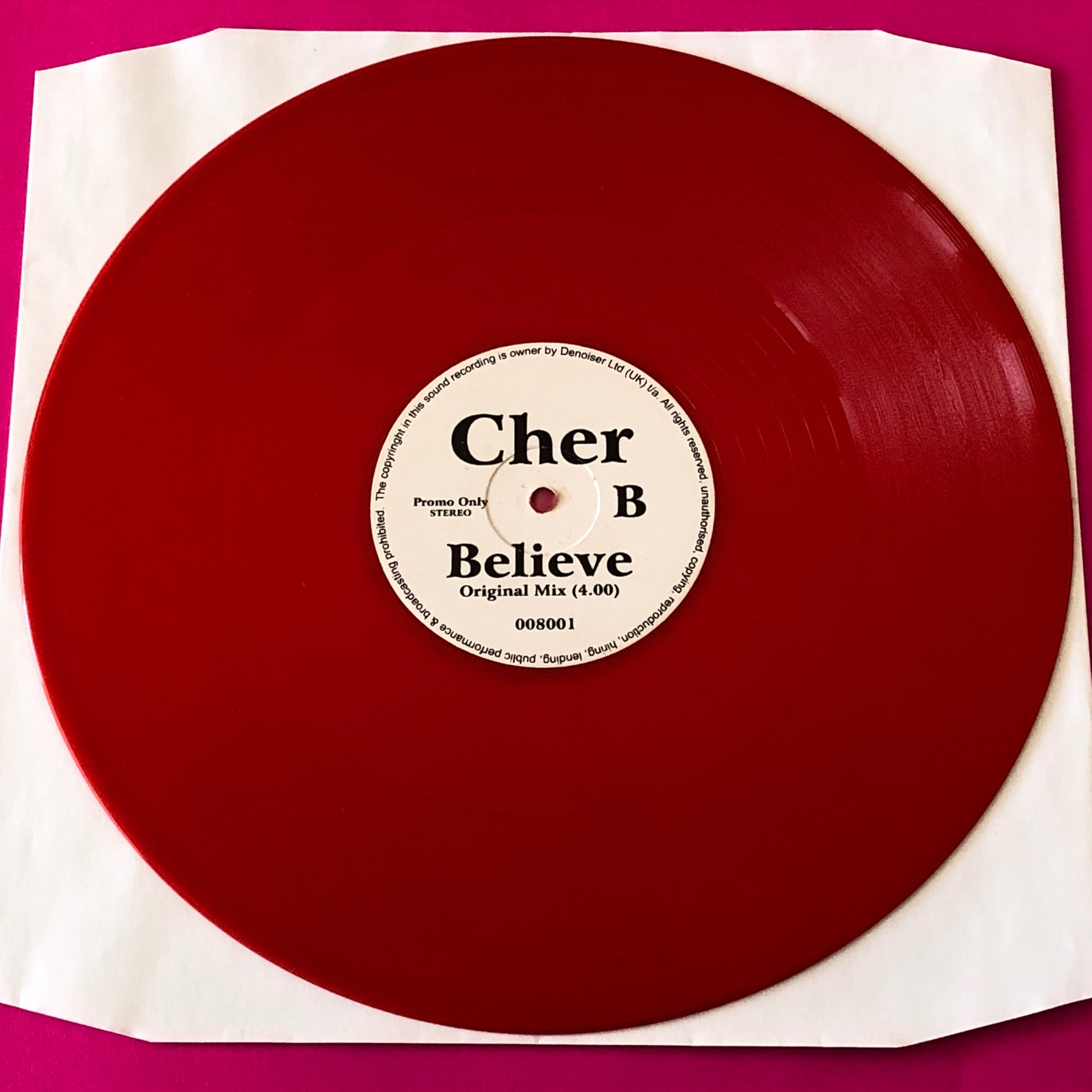 Cher : Believe (12", Promo, Red)