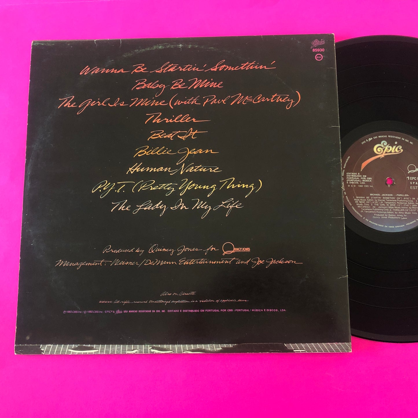 Michael Jackson : Thriller (LP, Album, Gat)