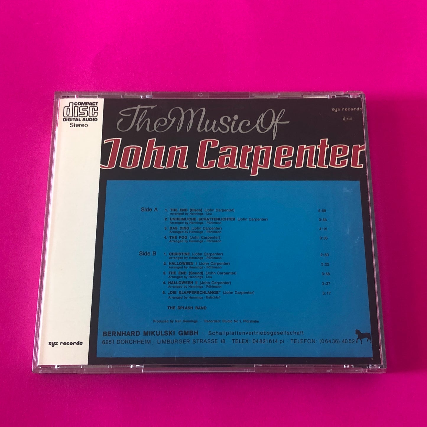 The Splash Band : The Music Of John Carpenter (CD)