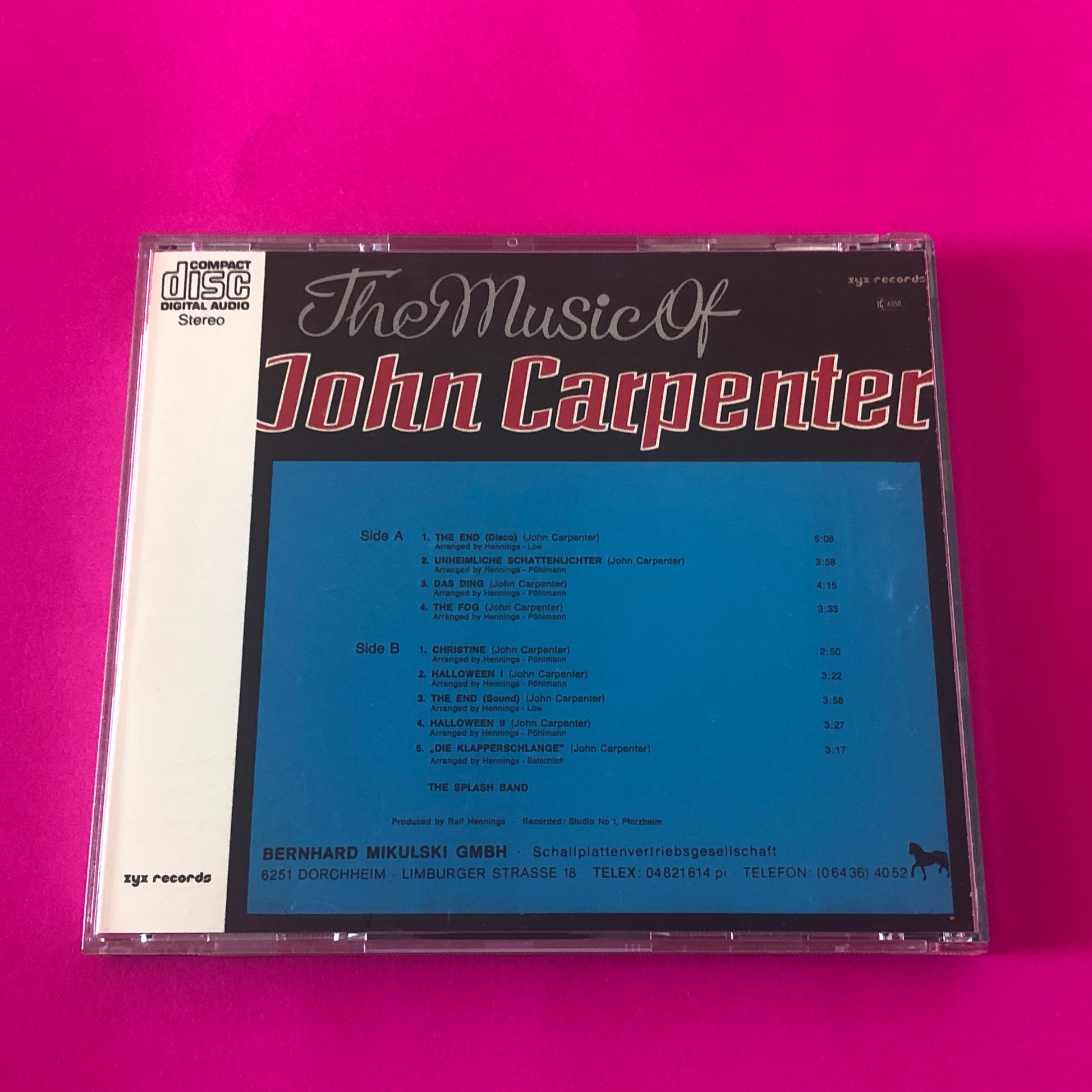 The Splash Band : The Music Of John Carpenter (CD)
