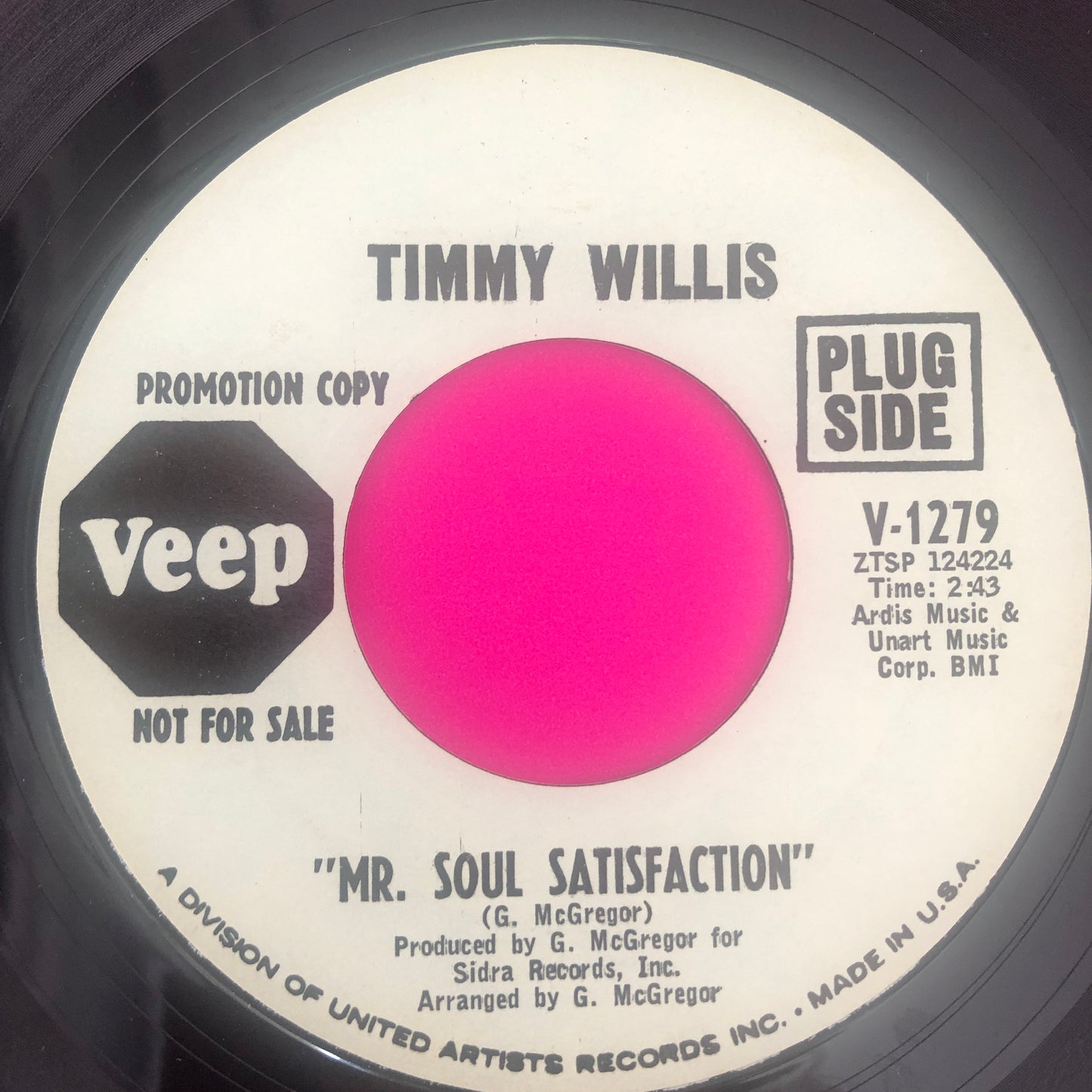 Timmy Willis : Mr. Soul Satisfaction (7", Single, Promo)