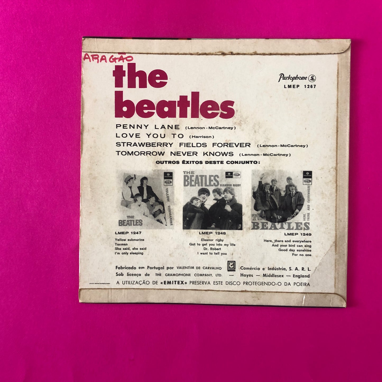 The Beatles : Strawberry Fields Forever / Penny Lane (7", EP, Mono)