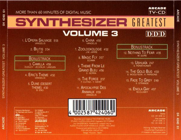 Ed Starink : Synthesizer Greatest Volume 3 (CD, Album)