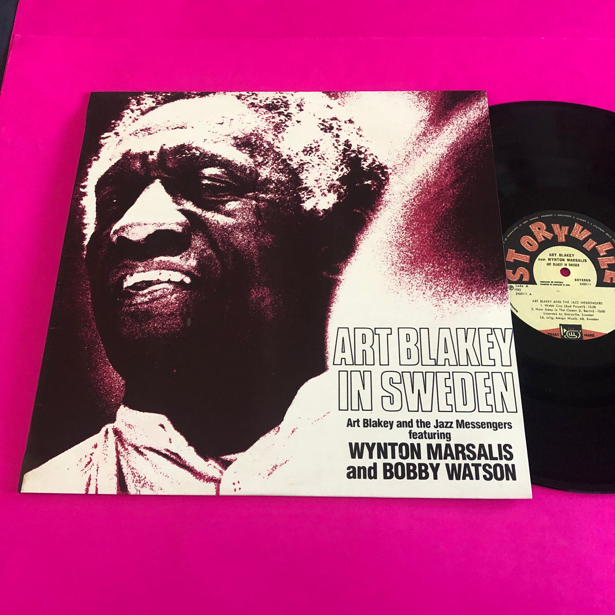 Art Blakey & The Jazz Messengers Featuring Wynton Marsalis And Bobby Watson (2) : Art Blakey In Sweden (LP, Album)