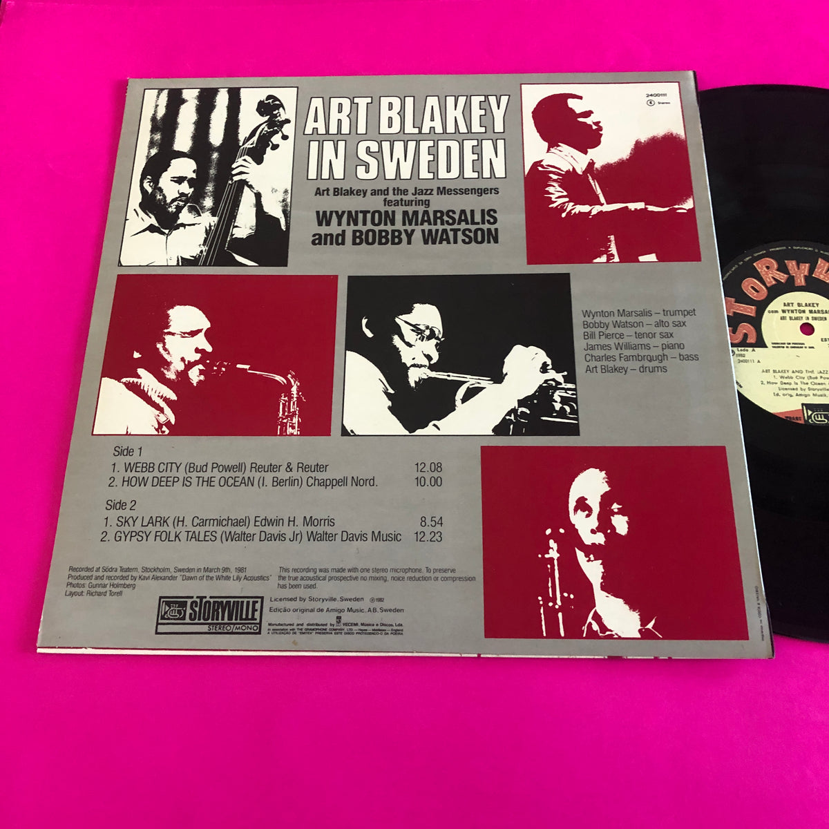 Art Blakey & The Jazz Messengers Featuring Wynton Marsalis And Bobby Watson (2) : Art Blakey In Sweden (LP, Album)
