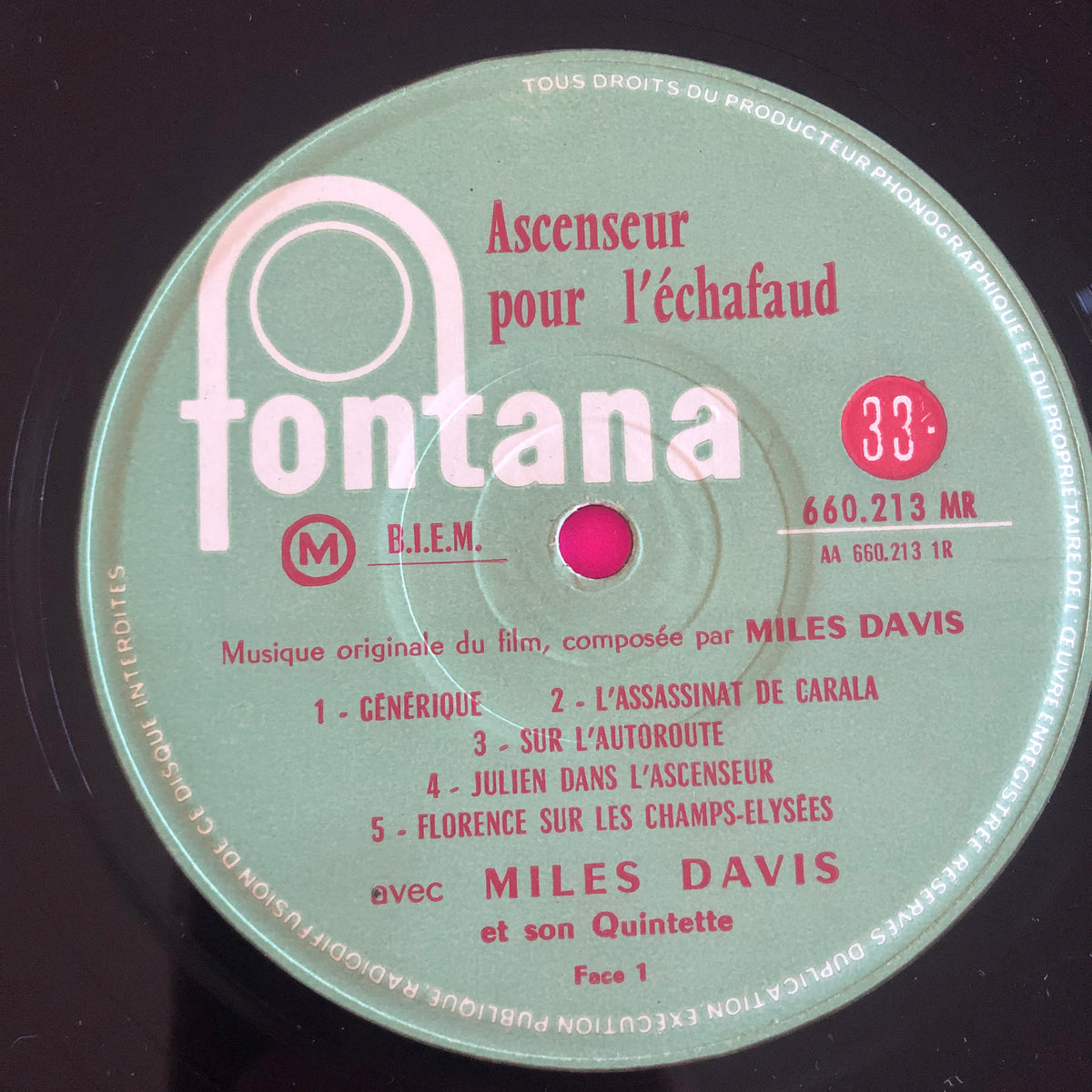 Miles Davis : Ascenseur Pour L'Échafaud (10", Album, cov)