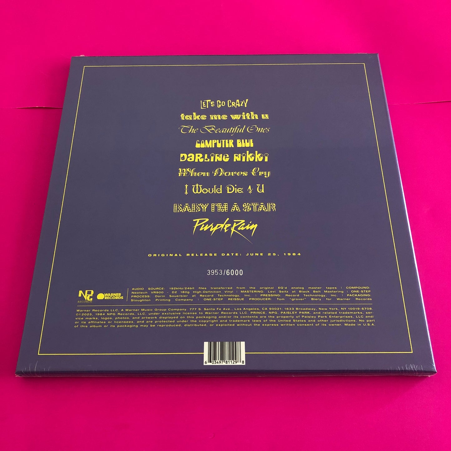 Prince And The Revolution : Purple Rain (LP, Album, Ltd, Num, RE, 180)