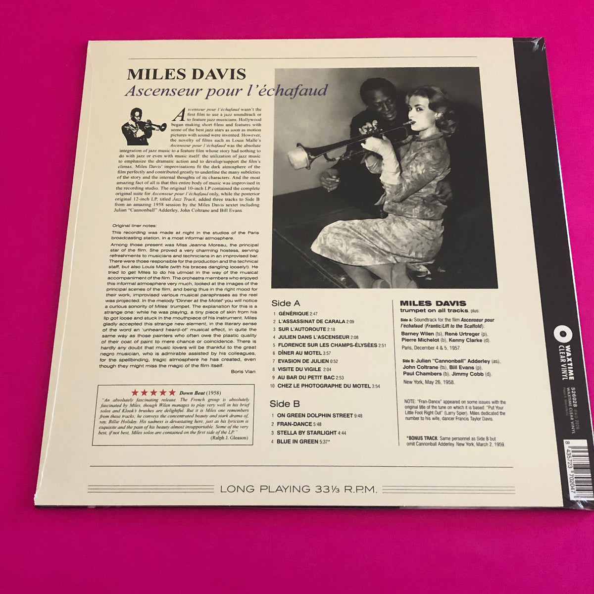 Miles Davis : Ascenseur Pour L'Échafaud (LP, Album, Ltd, RE)