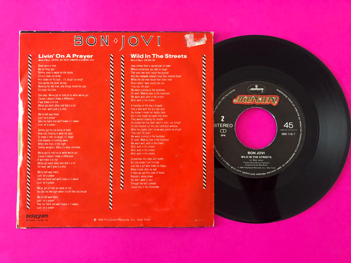 Bon Jovi : Livin' On A Prayer (7", Single)